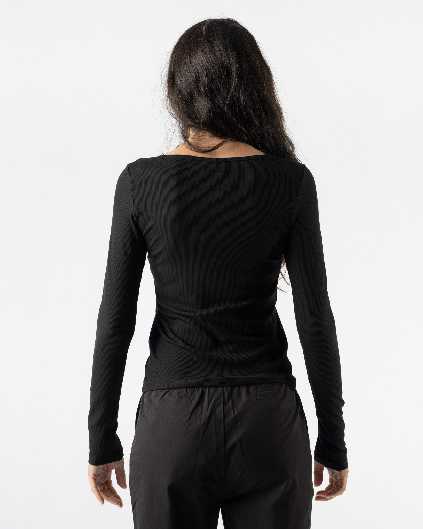 Deiji Studios Shoulder Tie Top in Black
