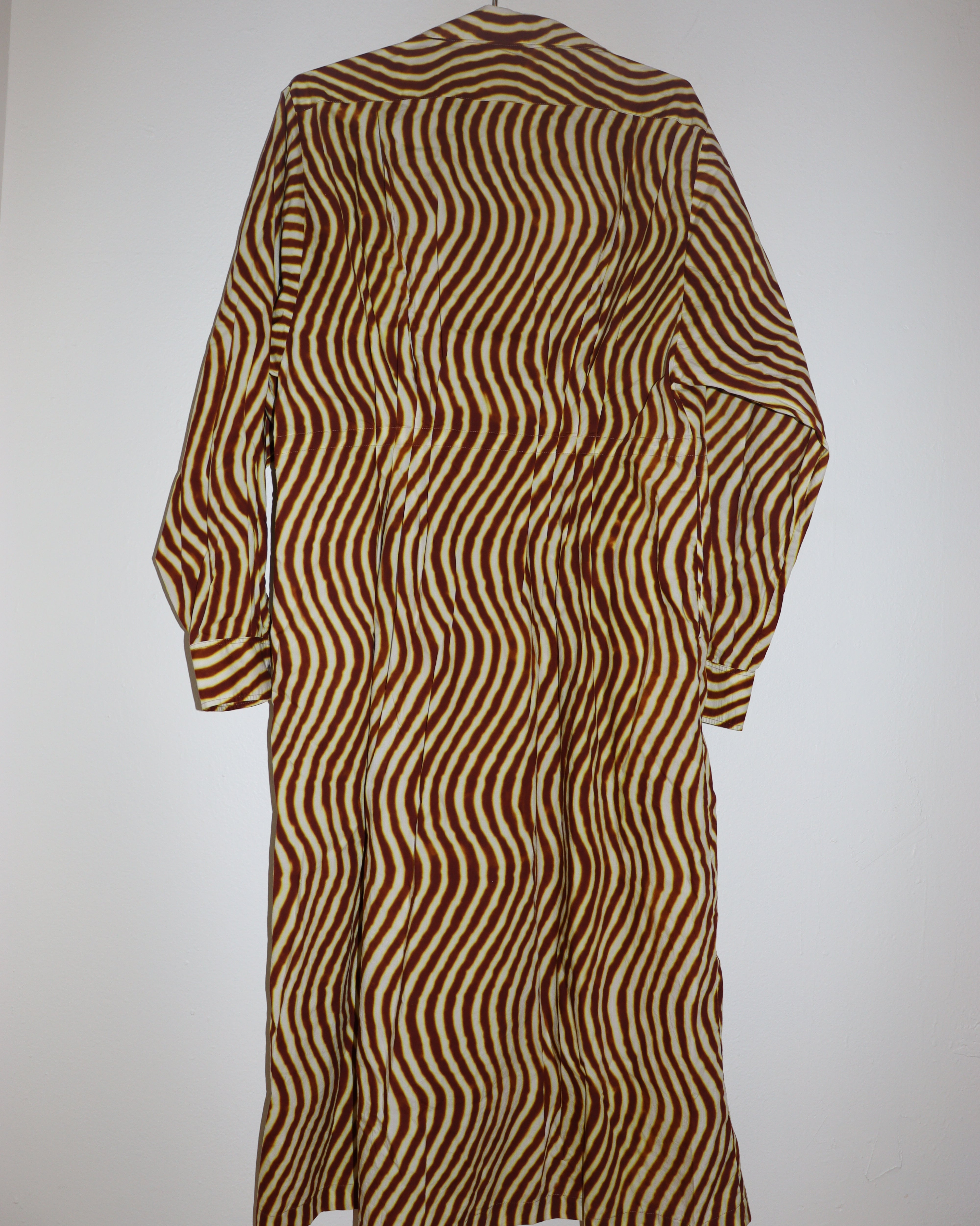Pre-owned: Dries Van Noten Darlo Pleated Striped Midi Length Dress