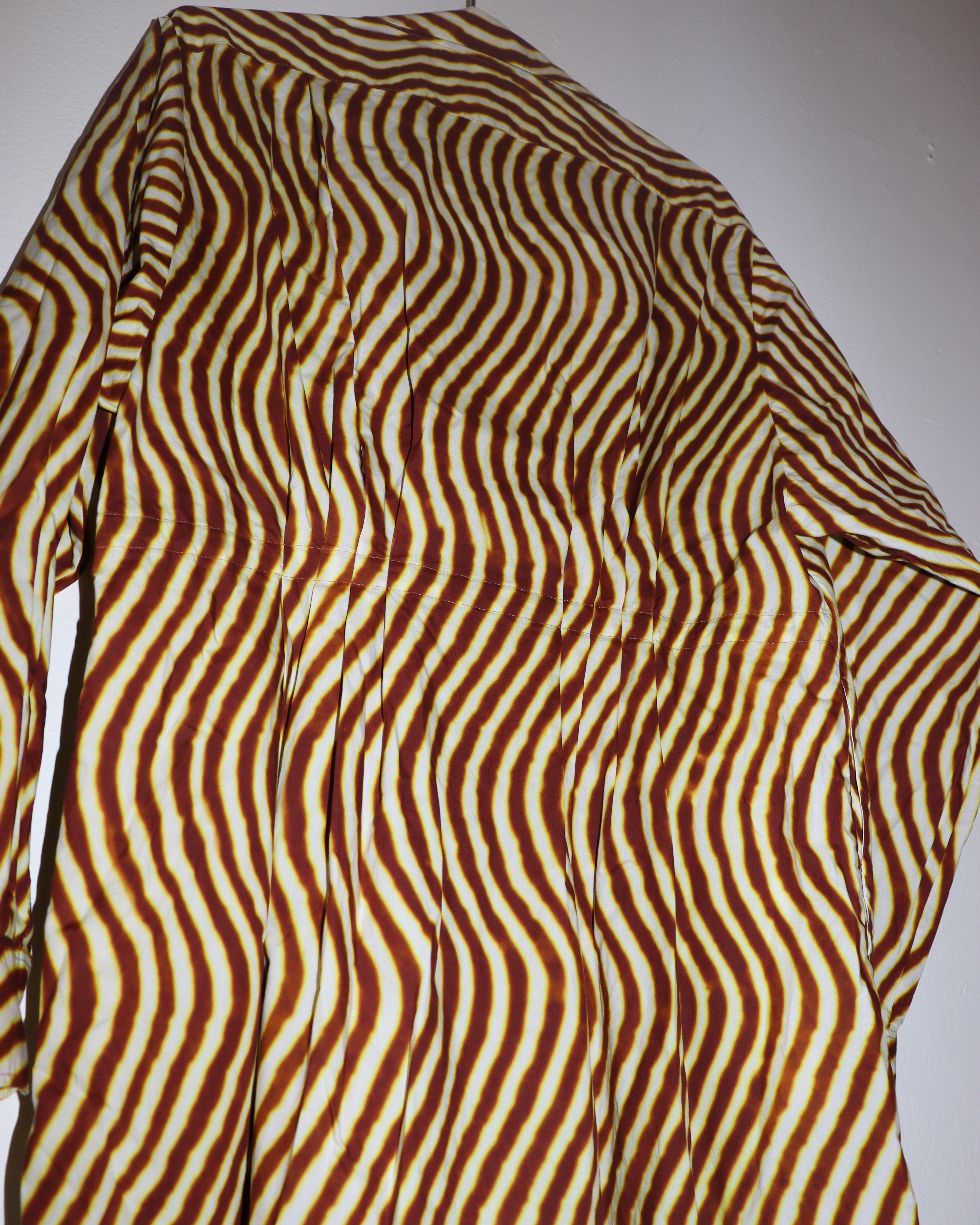 Pre-owned: Dries Van Noten Darlo Pleated Striped Midi Length Dress