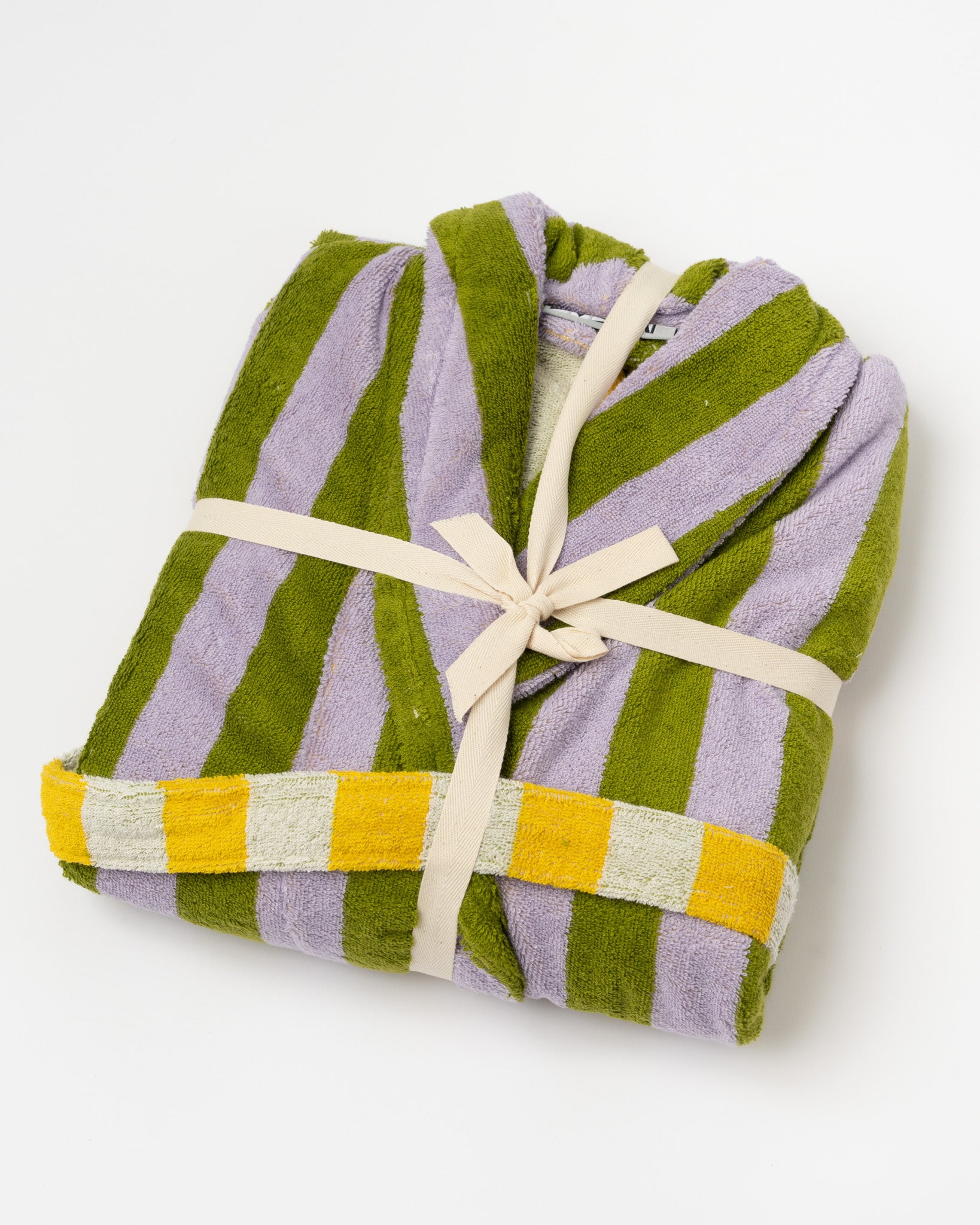 Dusen Dusen Stripe Bathrobe in Sea Stripe