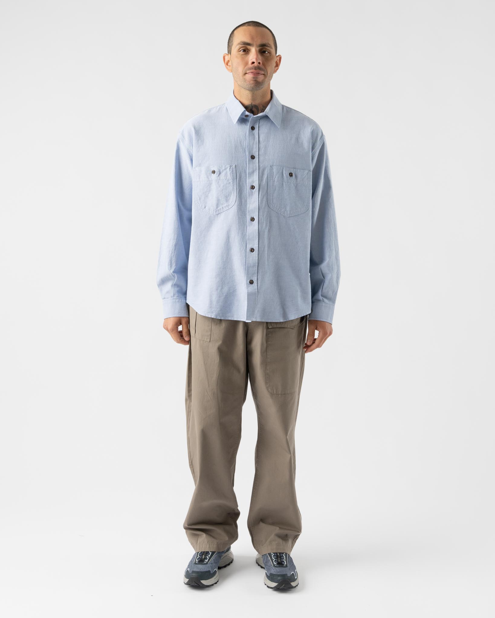 Eat Dust Mechanic Shirt in Blue