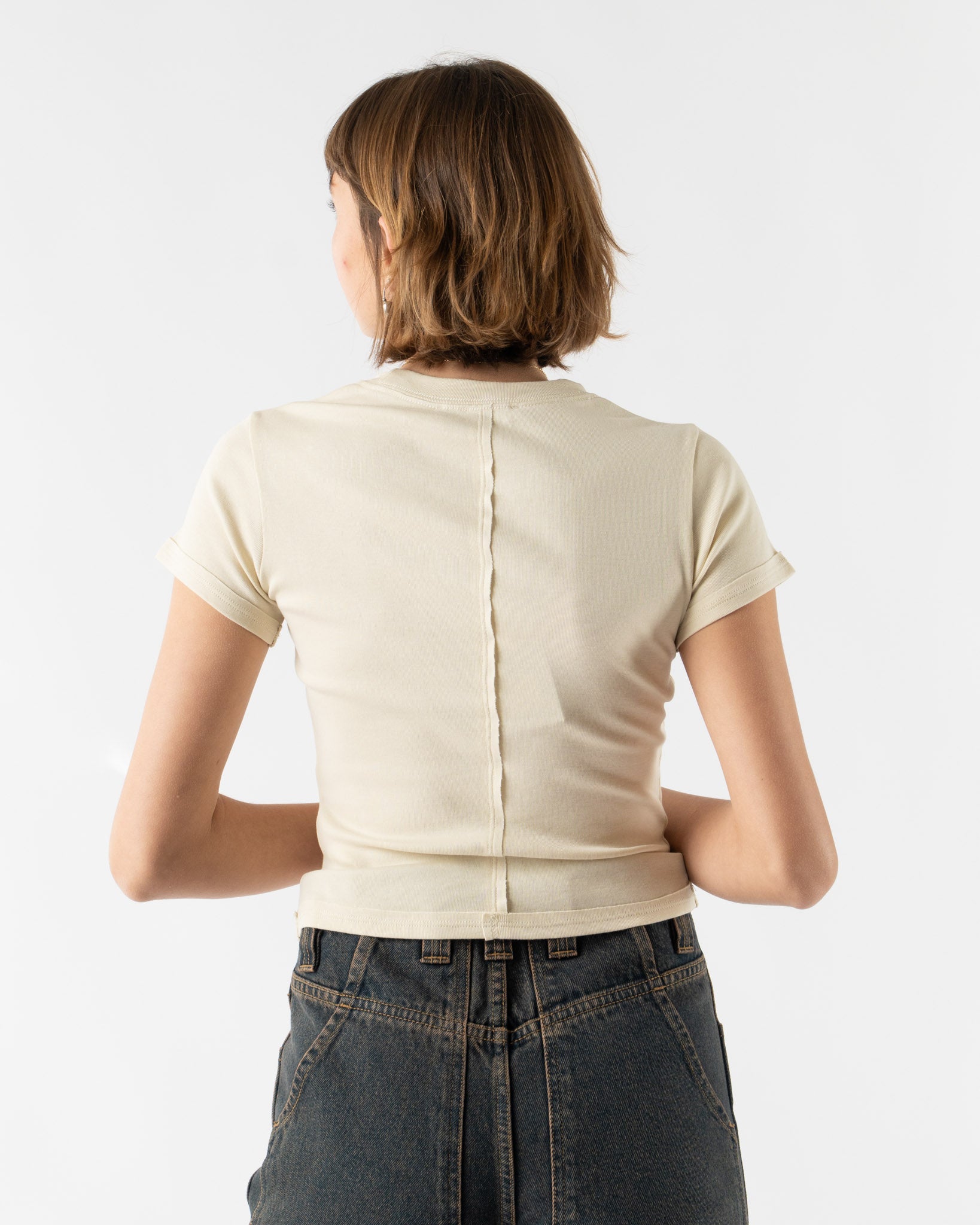 Eckhaus Latta Lapped Baby Tee in Sunburst