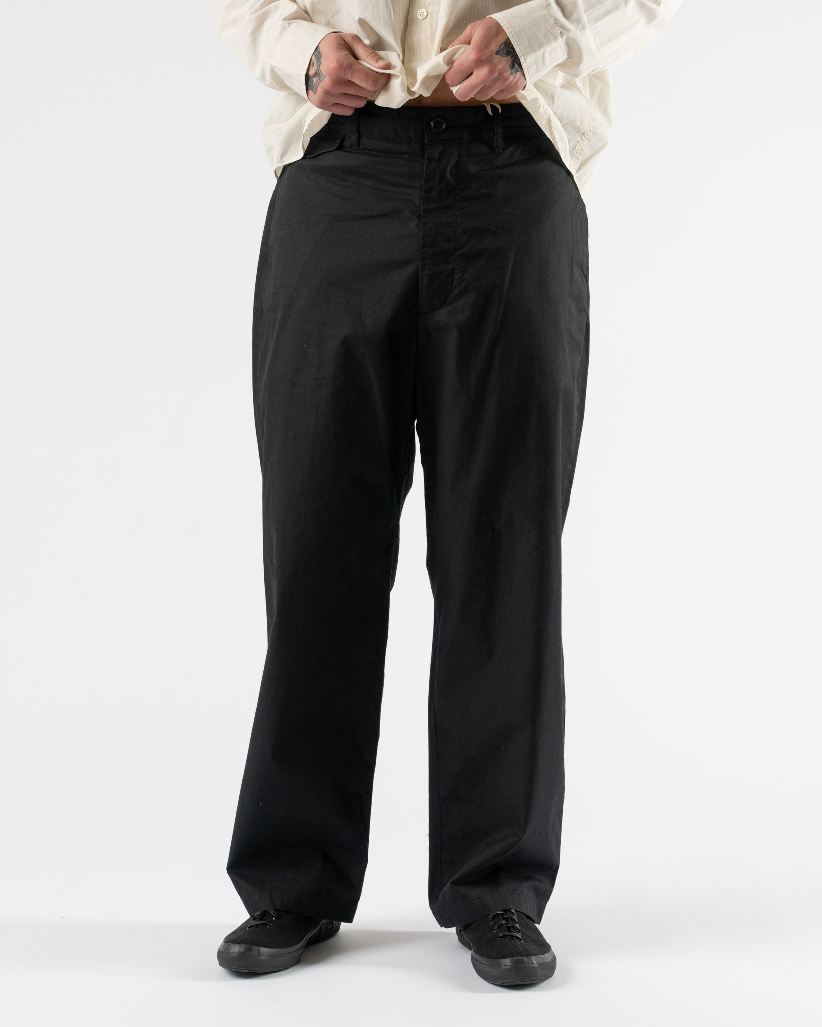 Engineered Garments Officer Pant in Black Twill Curated at Jake