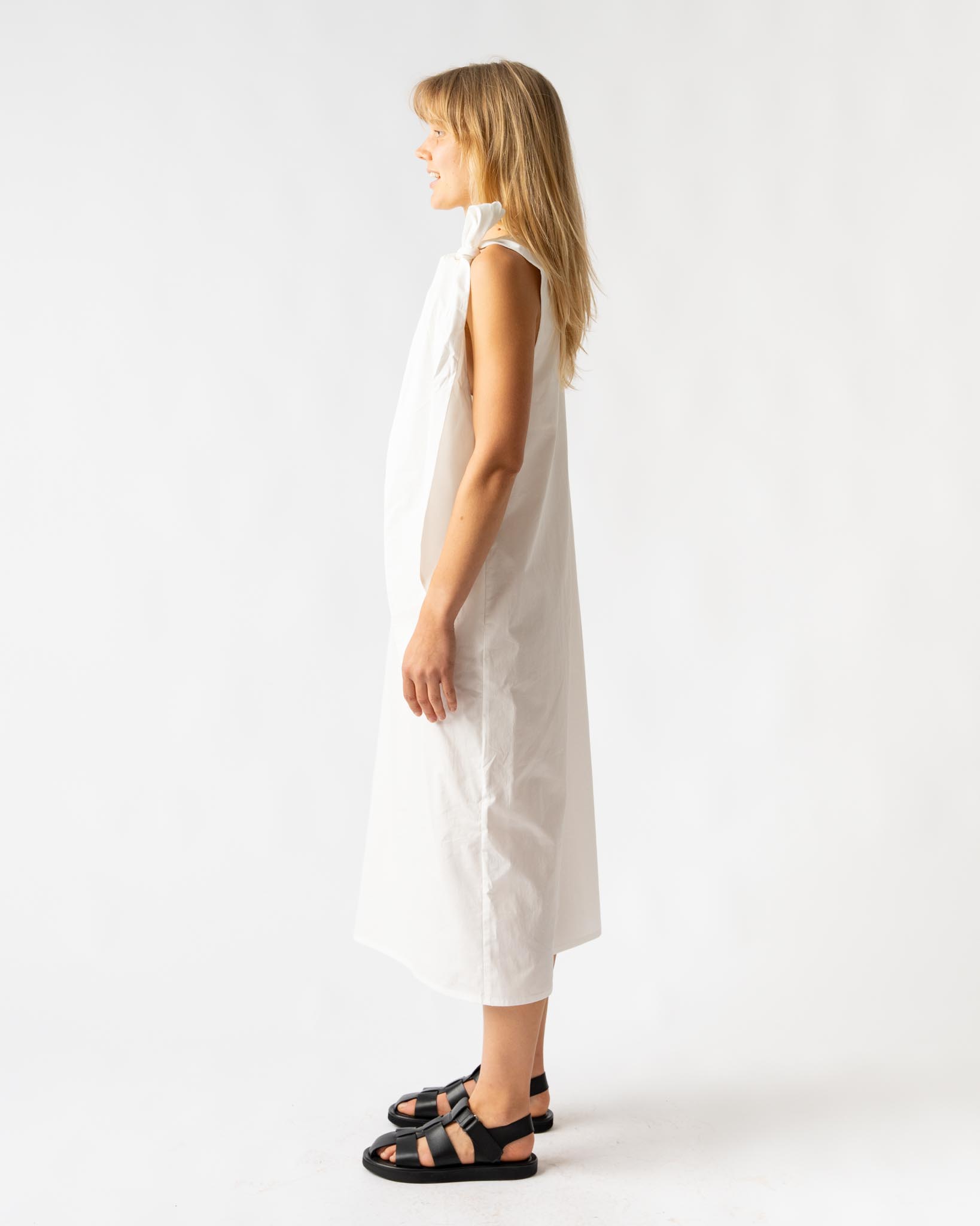 ELEPH Bow Dress in White Poplin