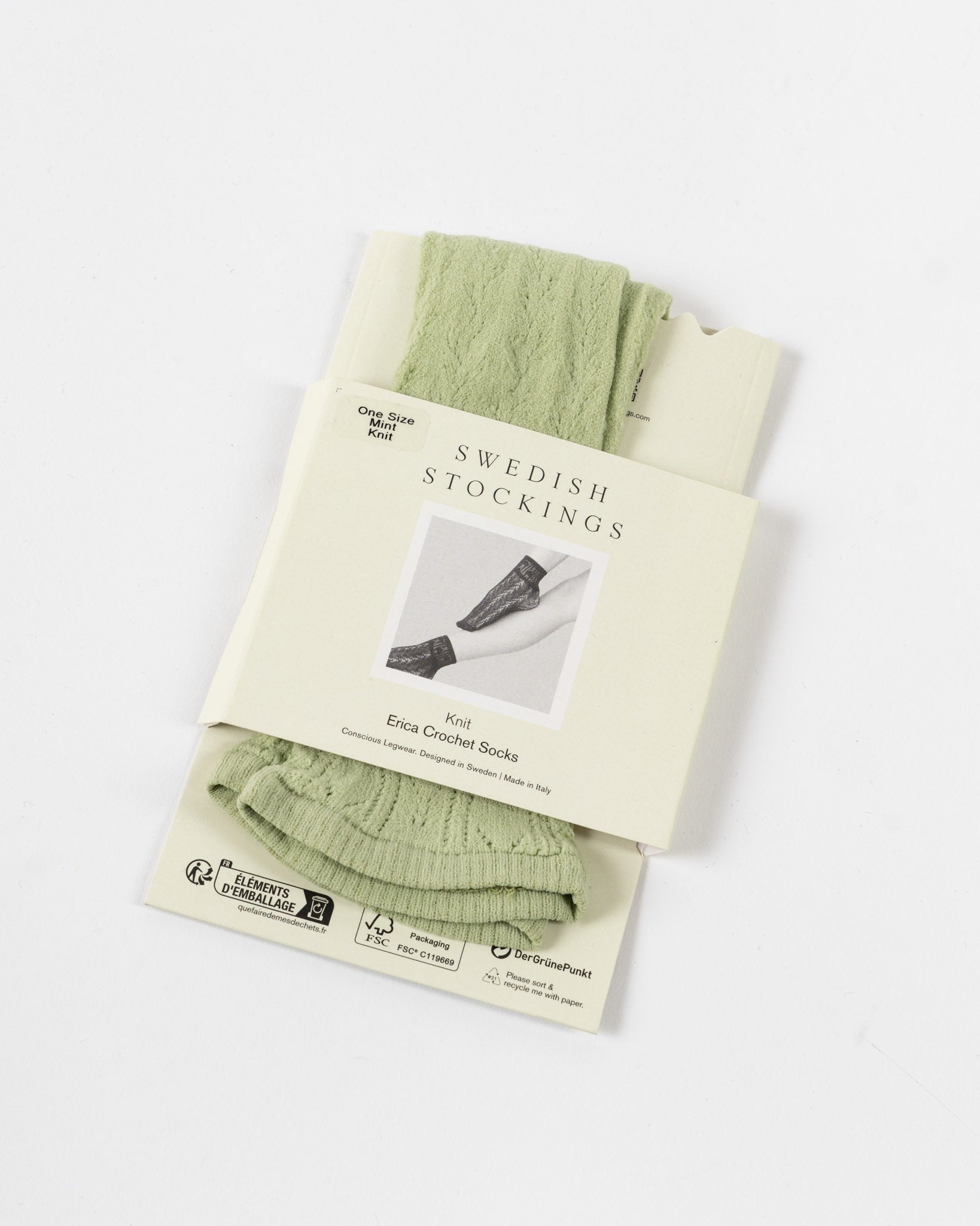 Swedish Stockings Erica Crochet Socks in Mint