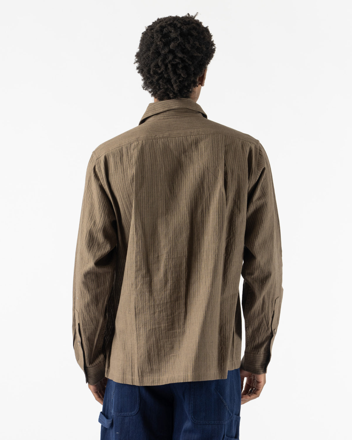 Kartik Research Brown Pinstripe Shirt