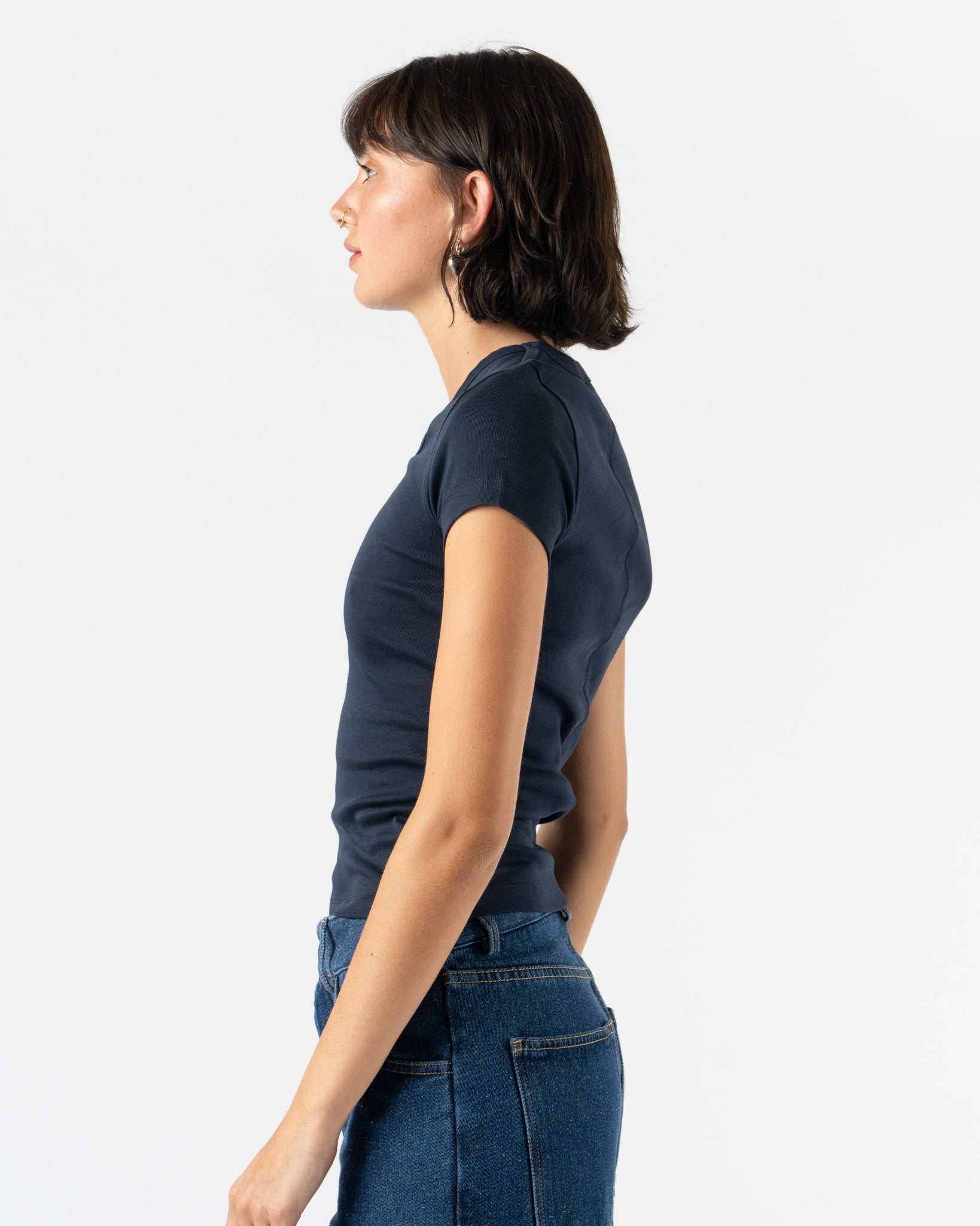 FLORE FLORE Jill Baby Tee in Navy