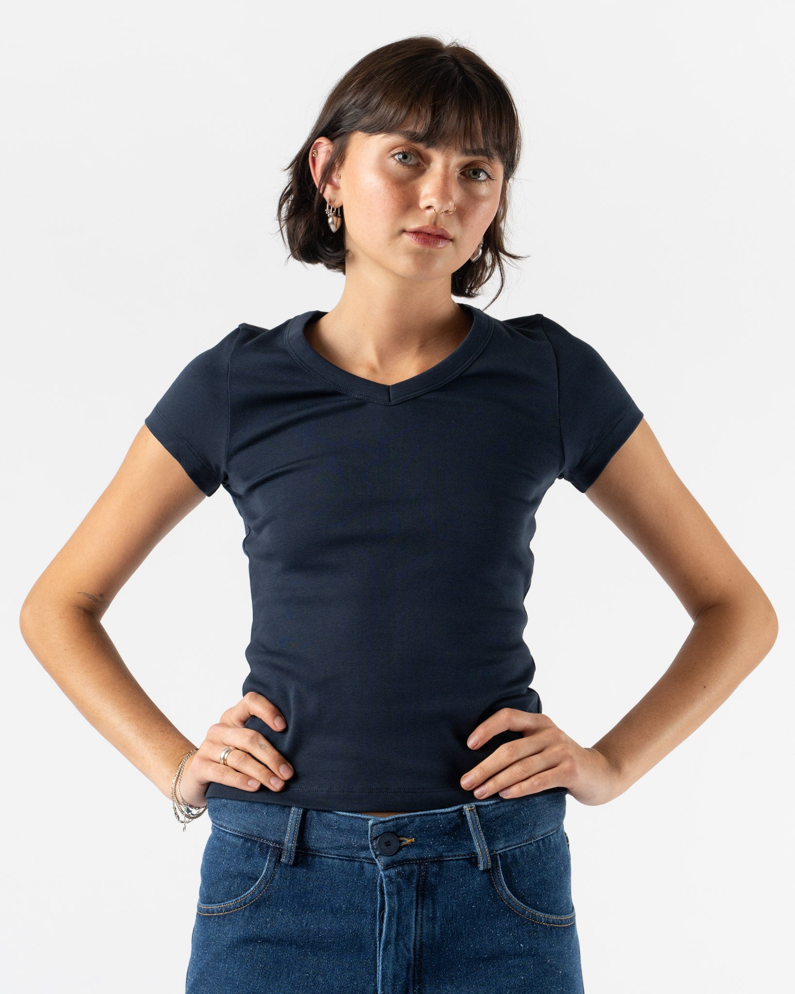 FLORE FLORE Jill Baby Tee in Navy