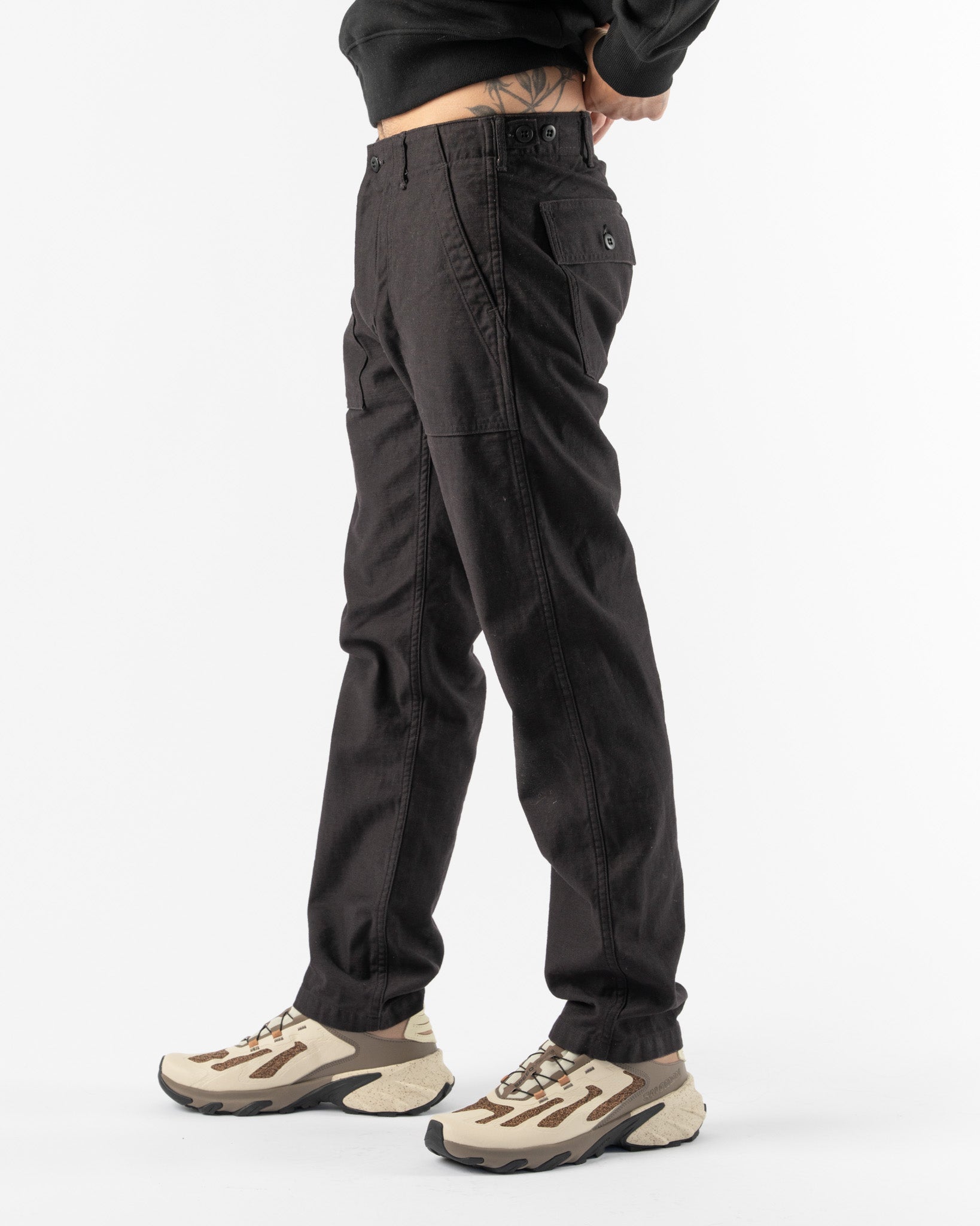 orSlow Slim Fit Fatigue Pants in Black