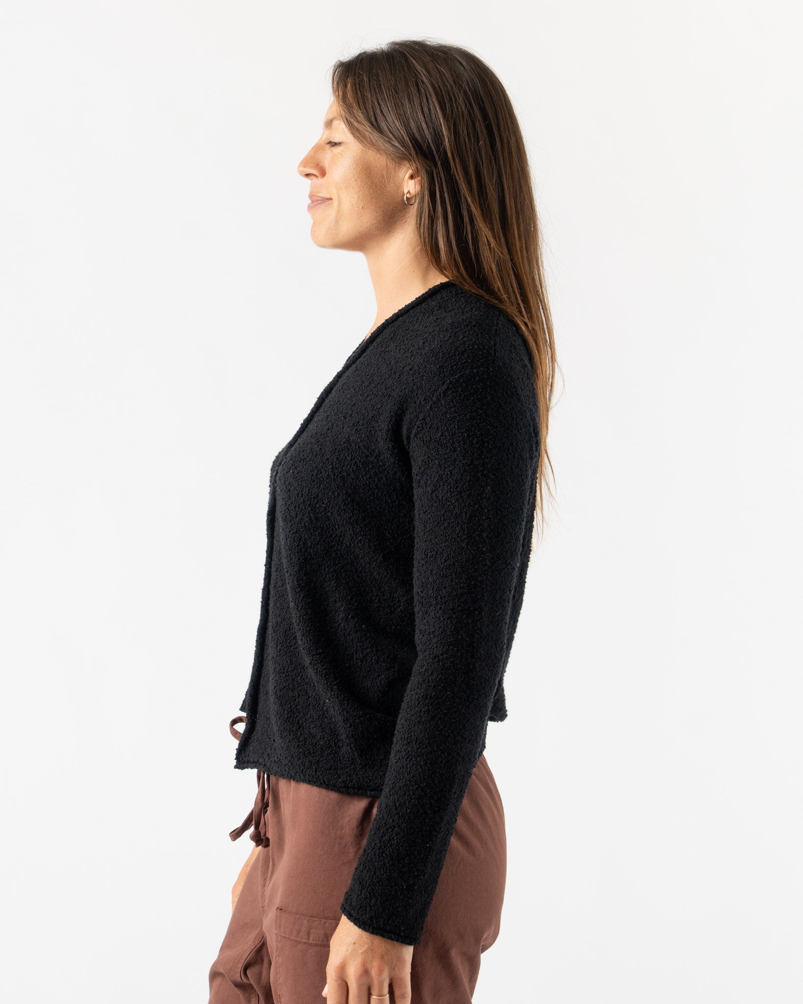 Lauren Manoogian Boucle V-Neck in Black