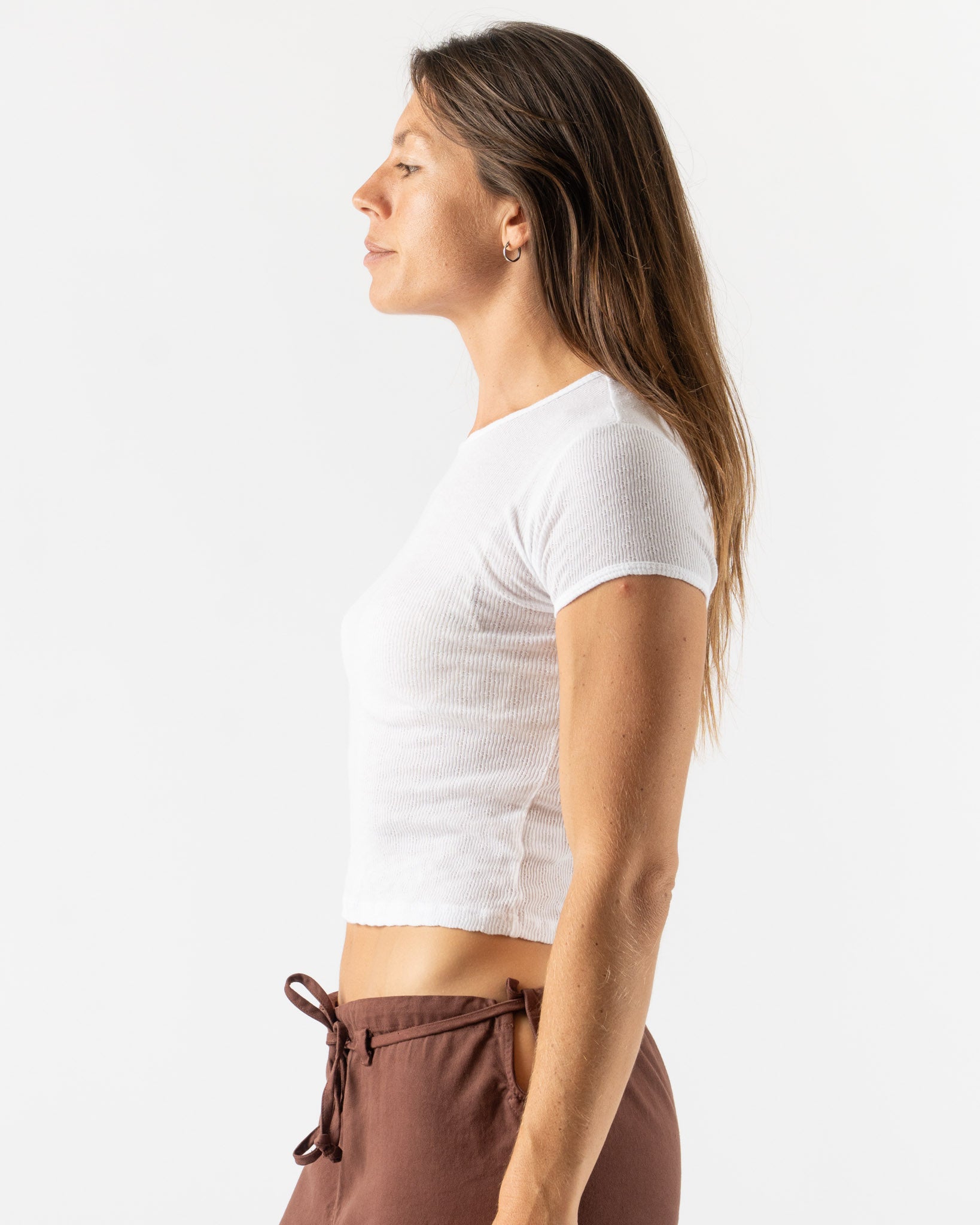 Gil Rodriguez Pointelle Perla Tee in White