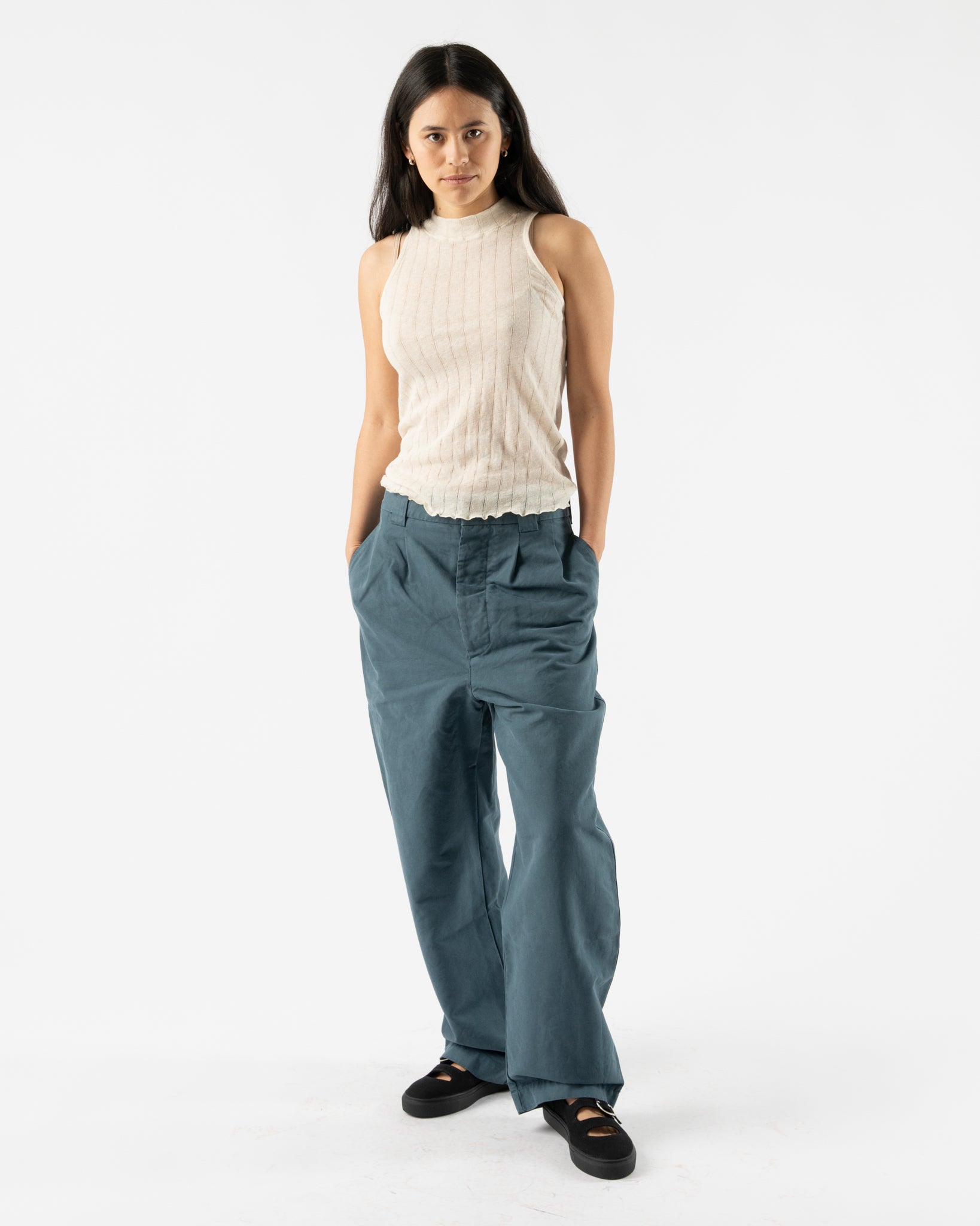 Girls of Dust British Officer Chino Pant in Blue Mirage