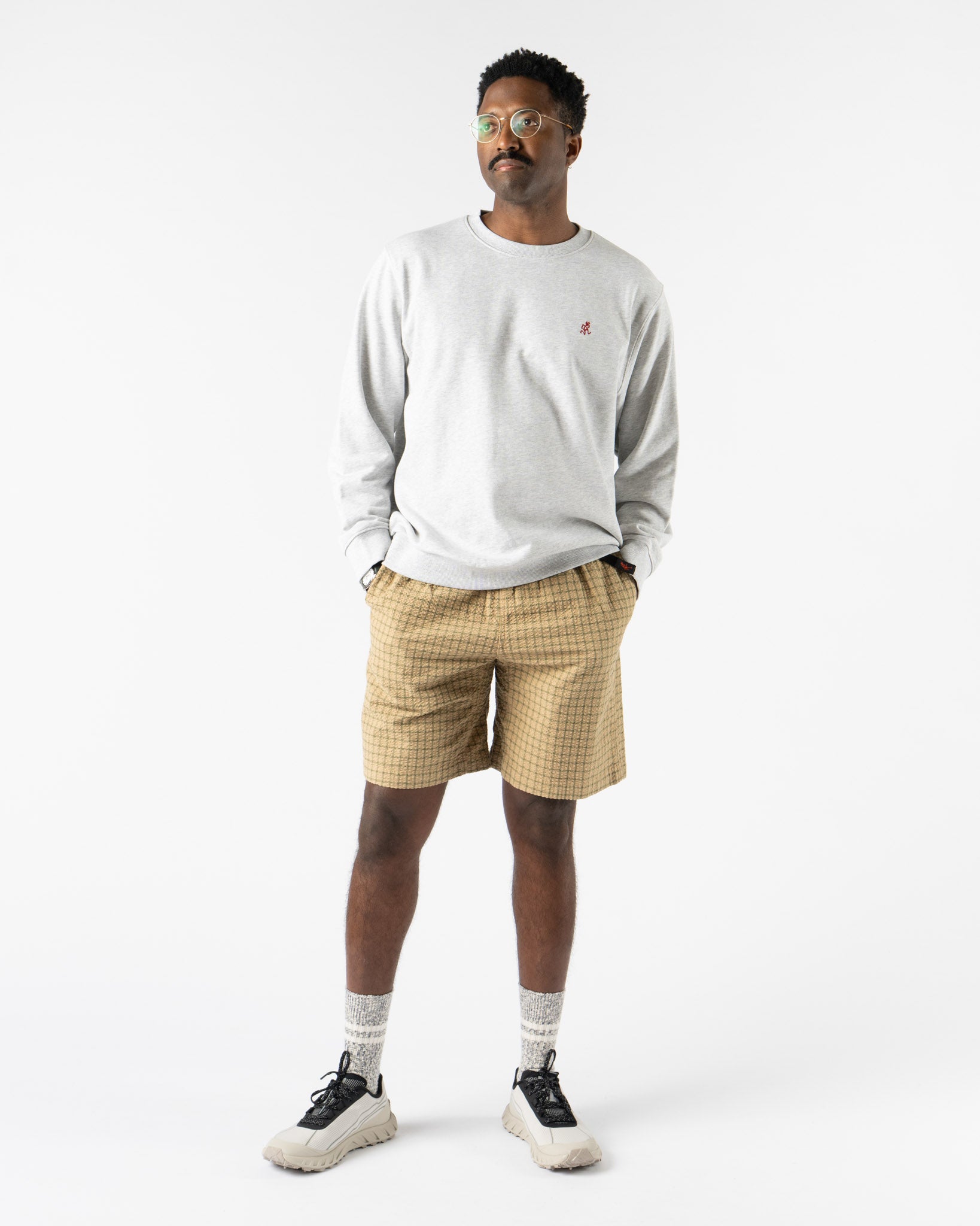 Gramicci One Point Crew Sweater in Ash Heather