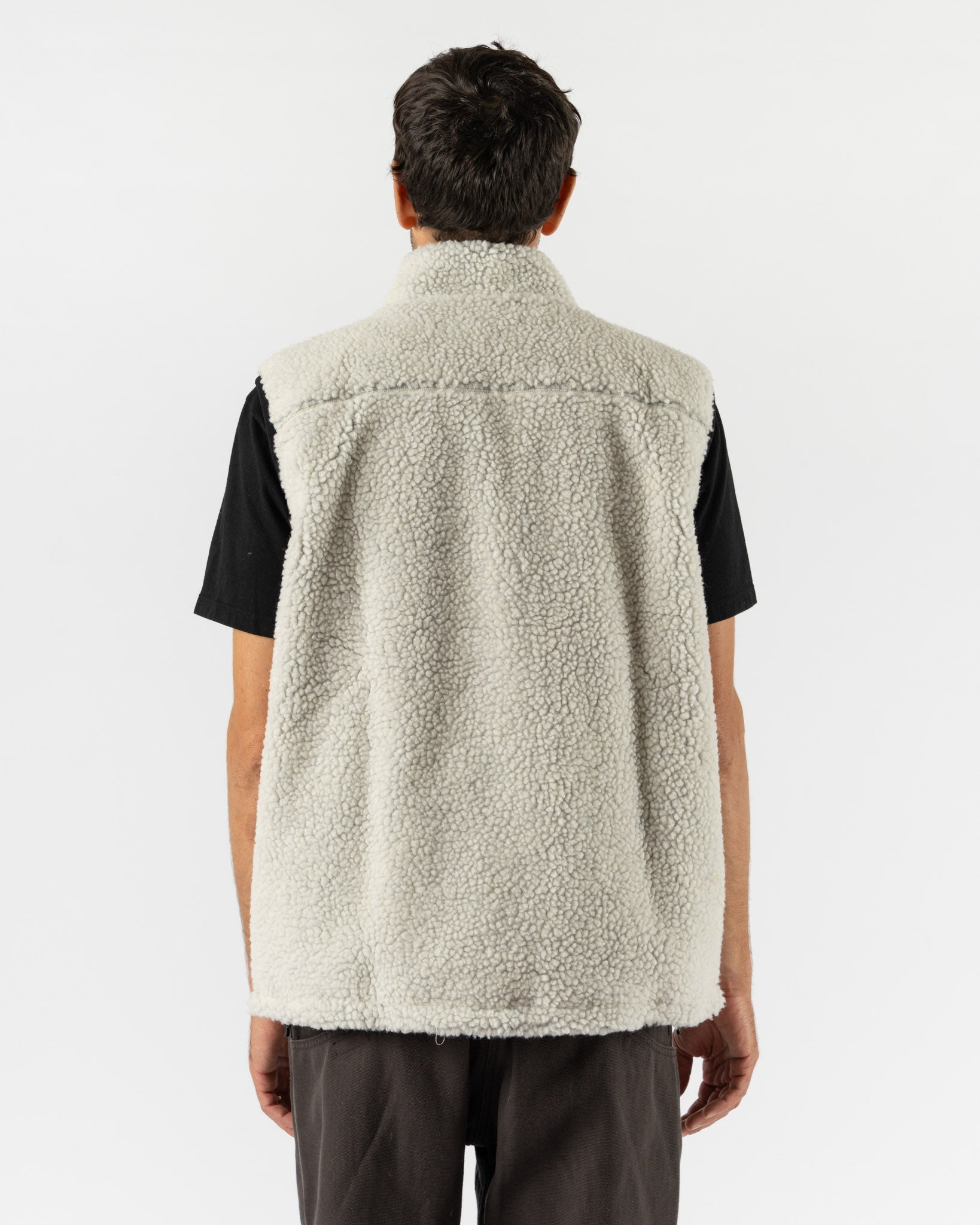 Gramicci Reversible Sherpa Vest in Natural/Chartreuse