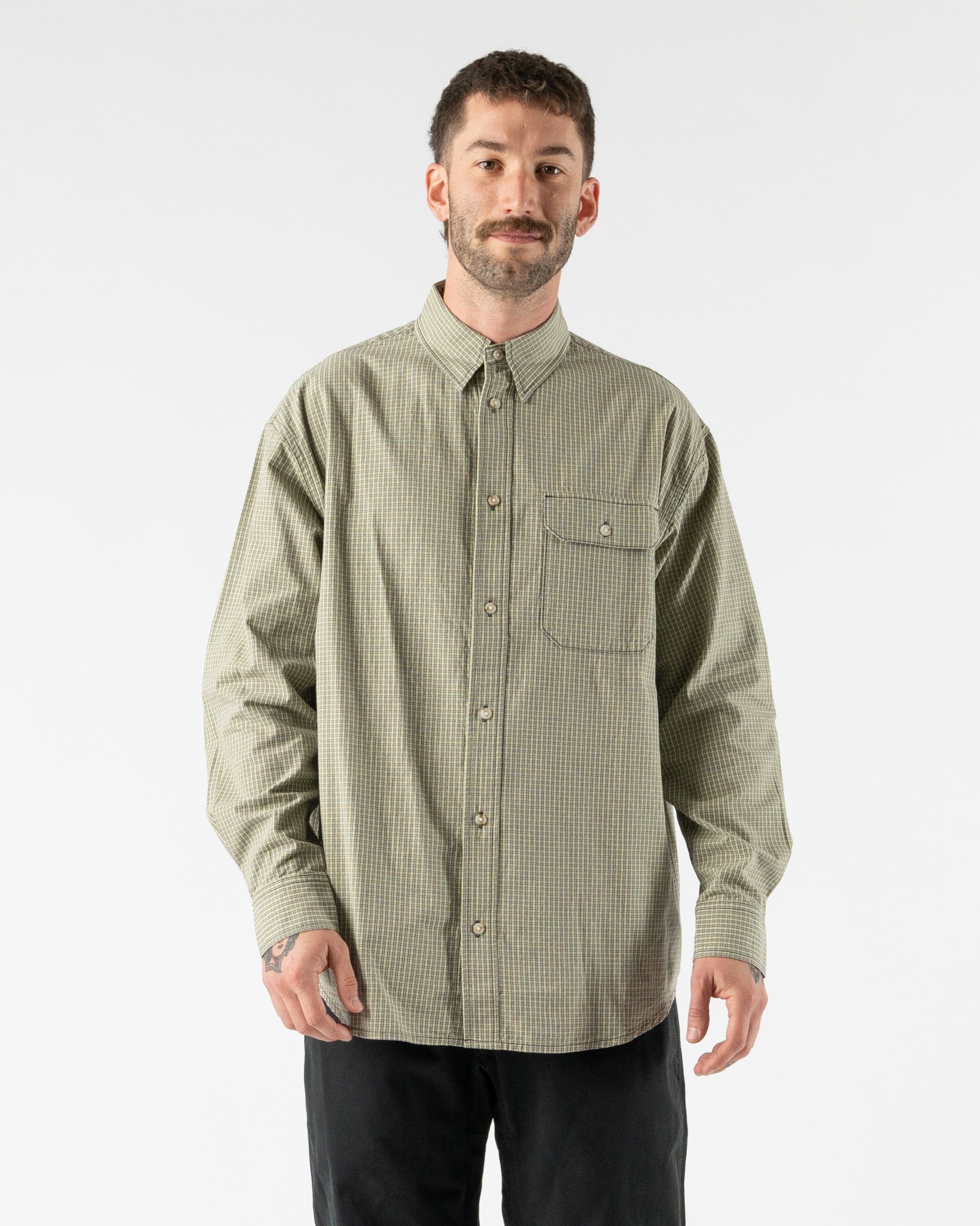 Gramicci Checkered Stance Shirt in Sierra Check Mint Curated