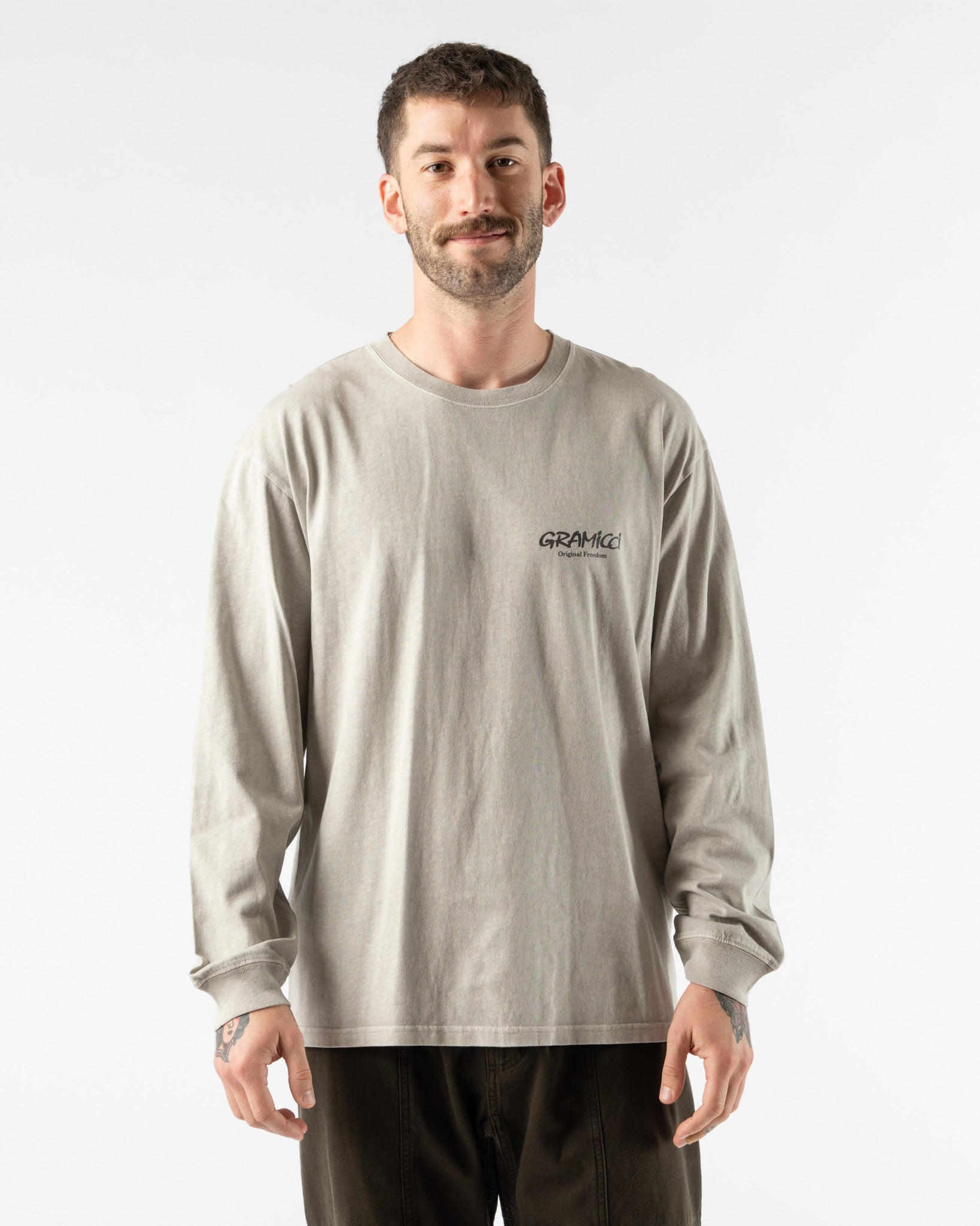 Gramicci Original Freedom Long Sleeve Tee in Pigment Slate Curated
