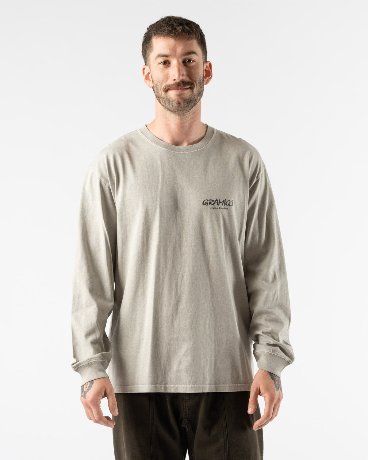 Gramicci Original Freedom Long Sleeve Tee in Pigment Slate Curated 