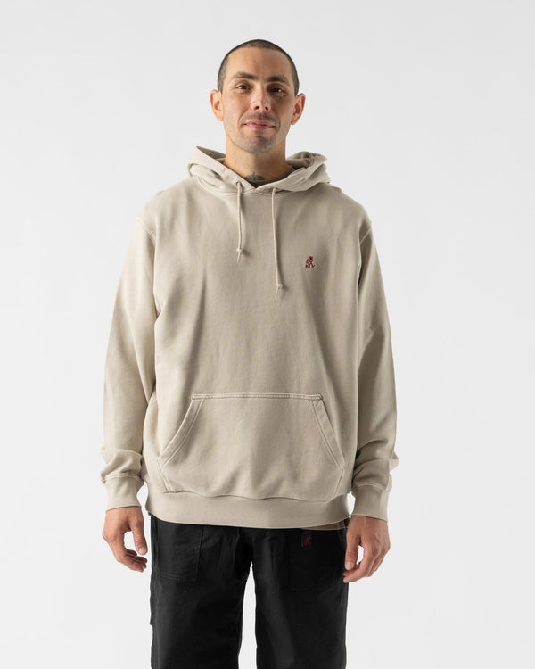 Gramicci One Point Hooded Sweatshirt in Oatmeal Pigment