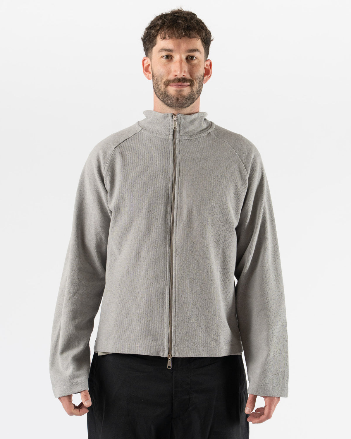 mfpen Leisure Zip-Up in Mineral Grey Needle Jump Curated at Jake 