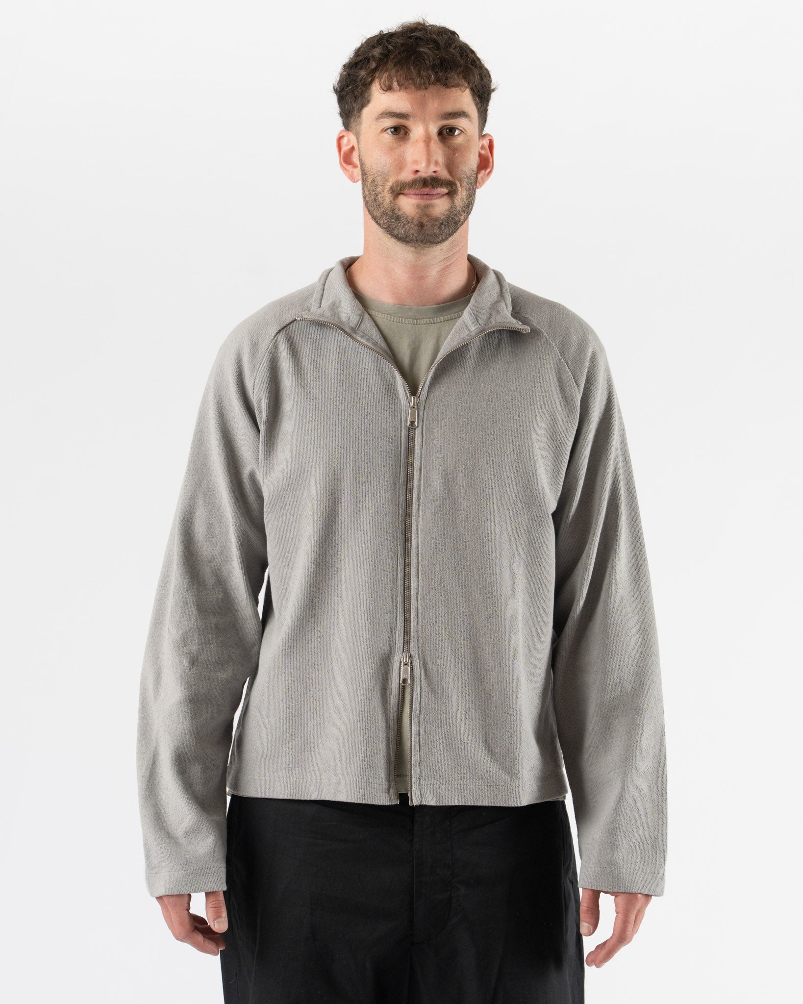 mfpen Leisure Zip-Up in Mineral Grey Needle Jump