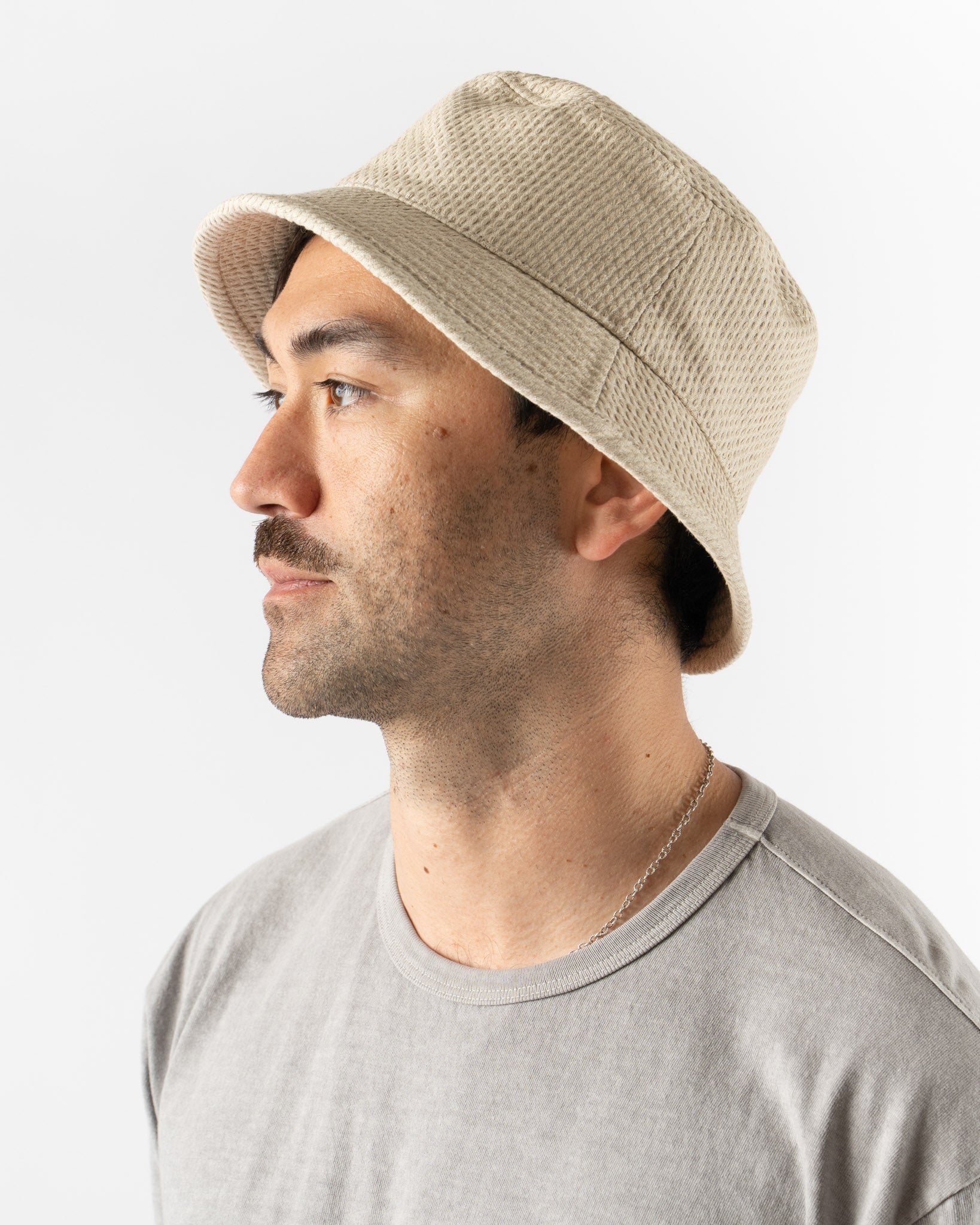 Racal Hat Maker Sashiko Bucket Hat in Natural