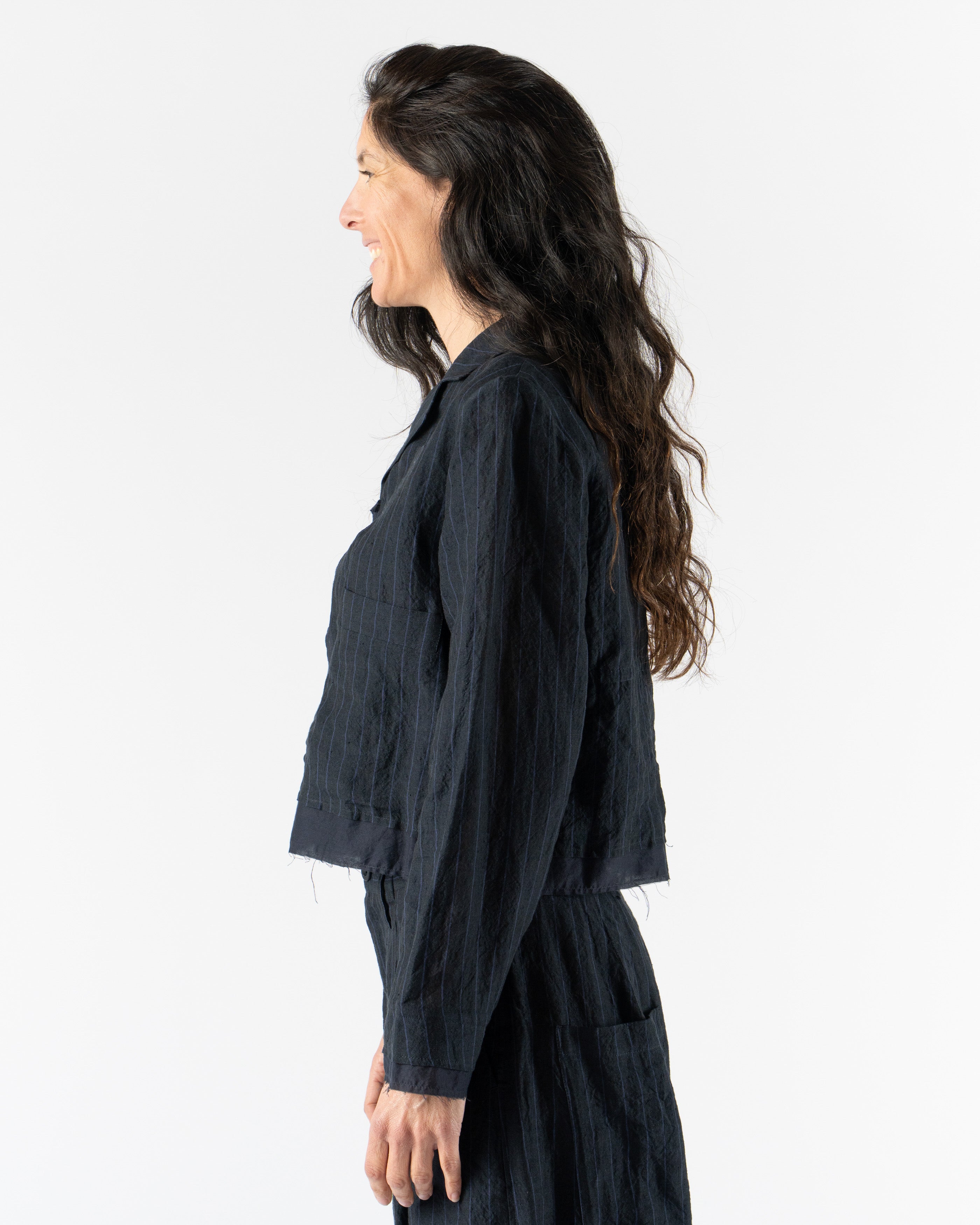Toogood The Potter Jacket in Butcher Stripe Ink