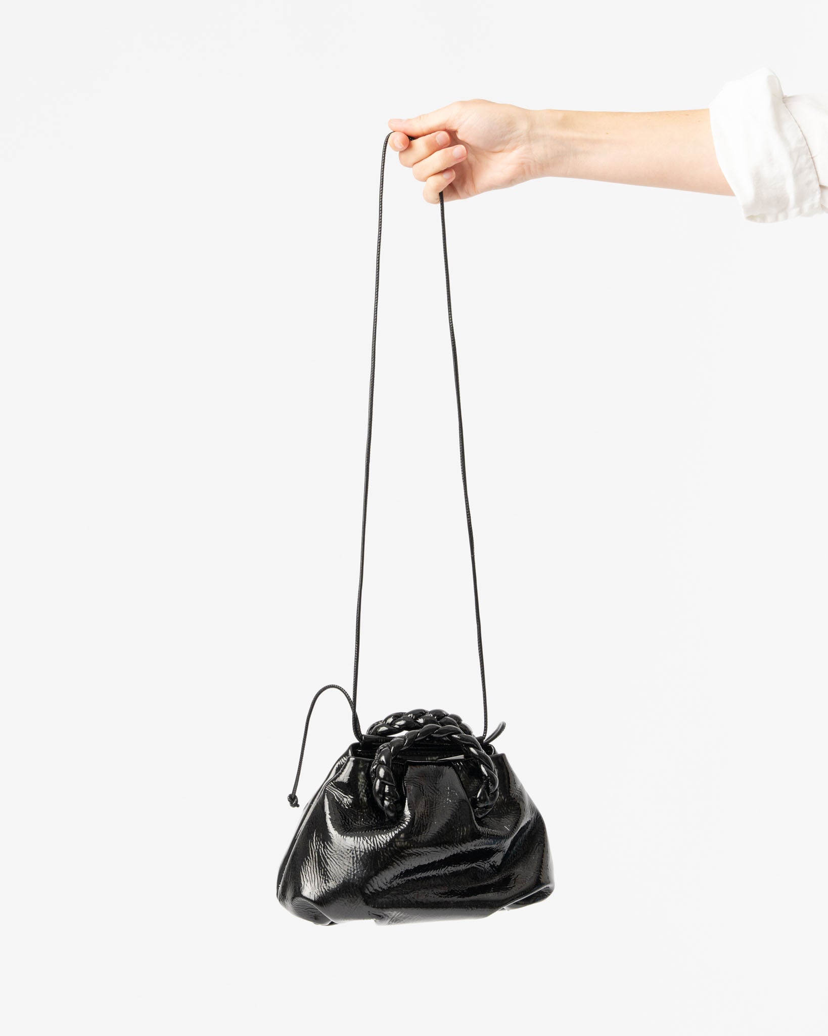 Hereu Bombon Crinkled Glossy Bag in Black