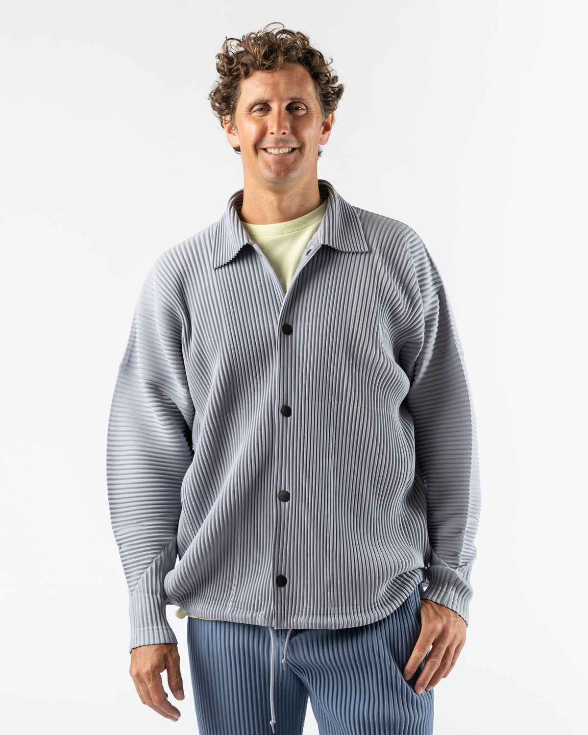 Homme Plisse Monthly Colors August Sweater in Mole Gray Curated at 