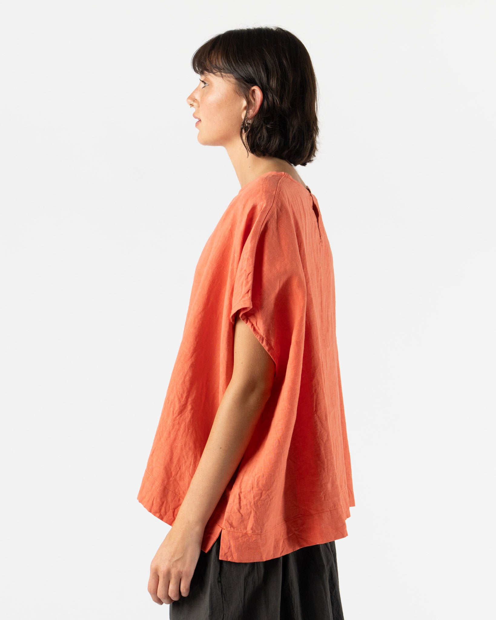 Ichi Antiquités French Linen Pullover in Orange