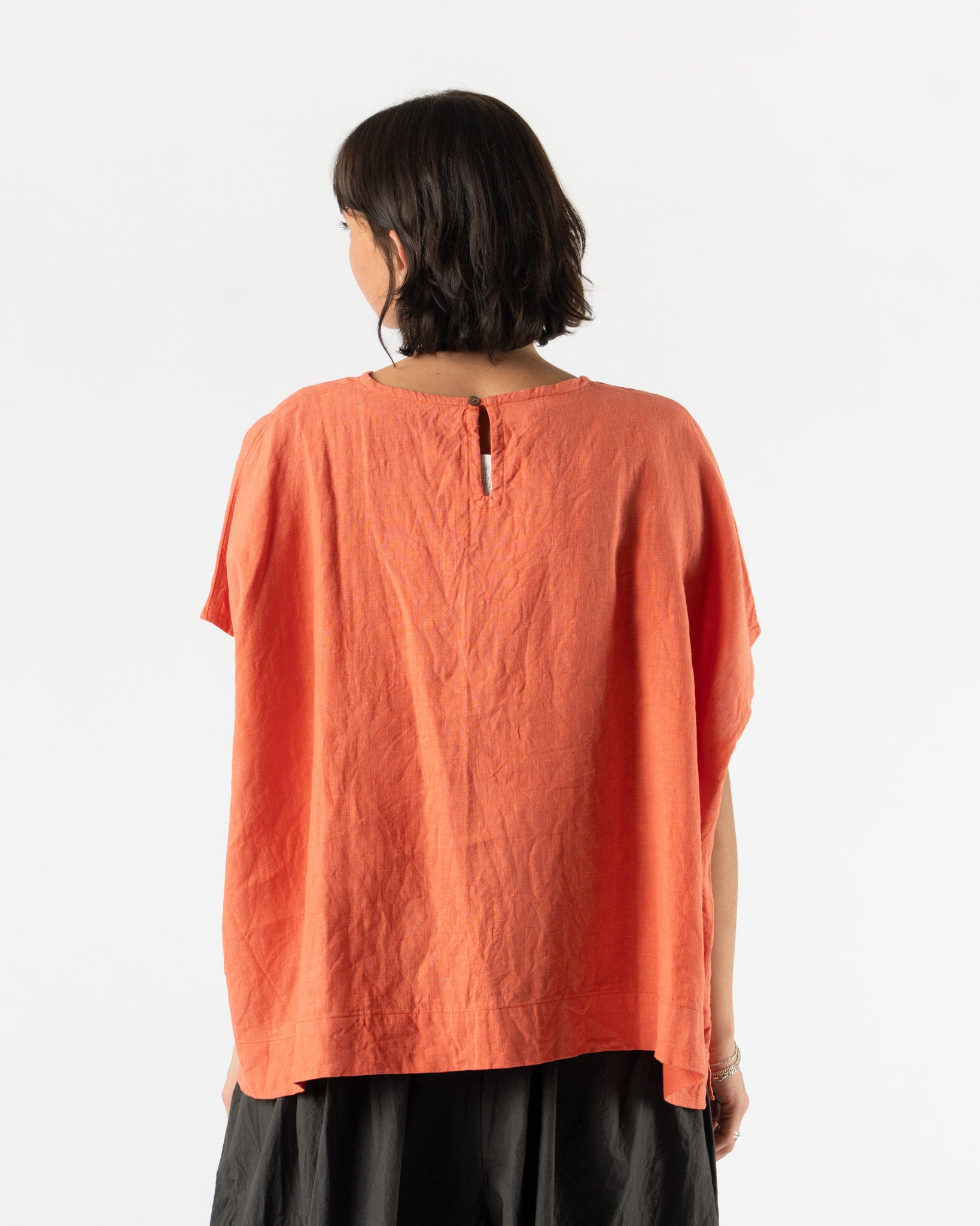 Ichi Antiquités French Linen Pullover in Orange