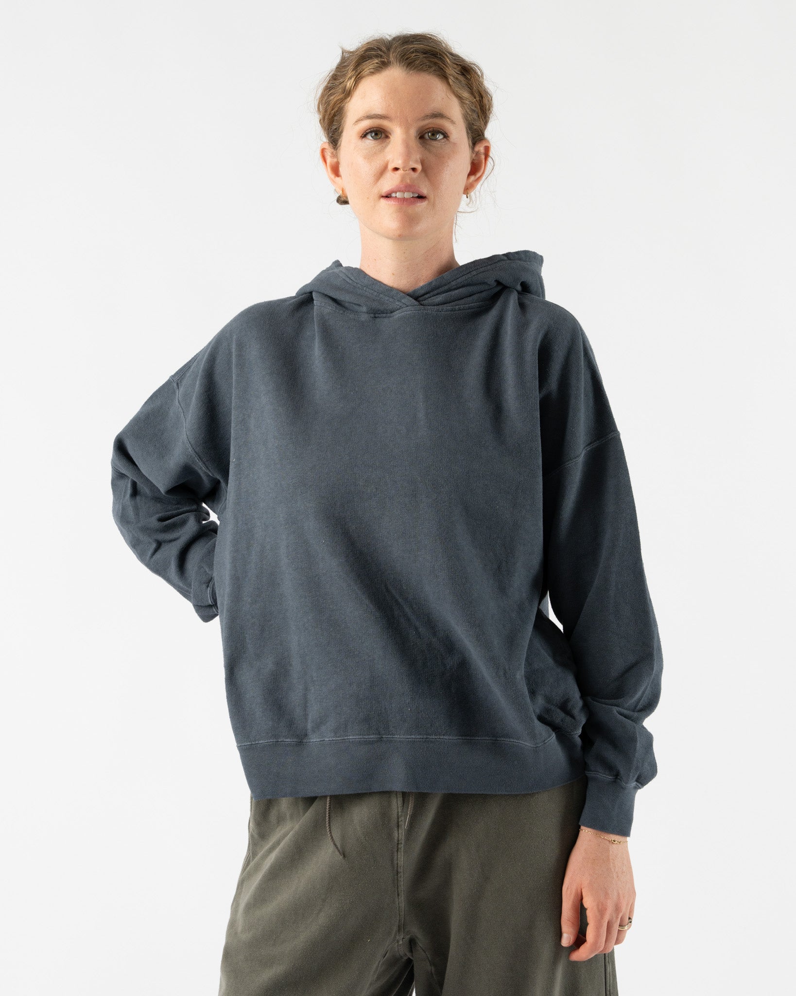 Ichi Antiquités French Terry Hoodie in Blue