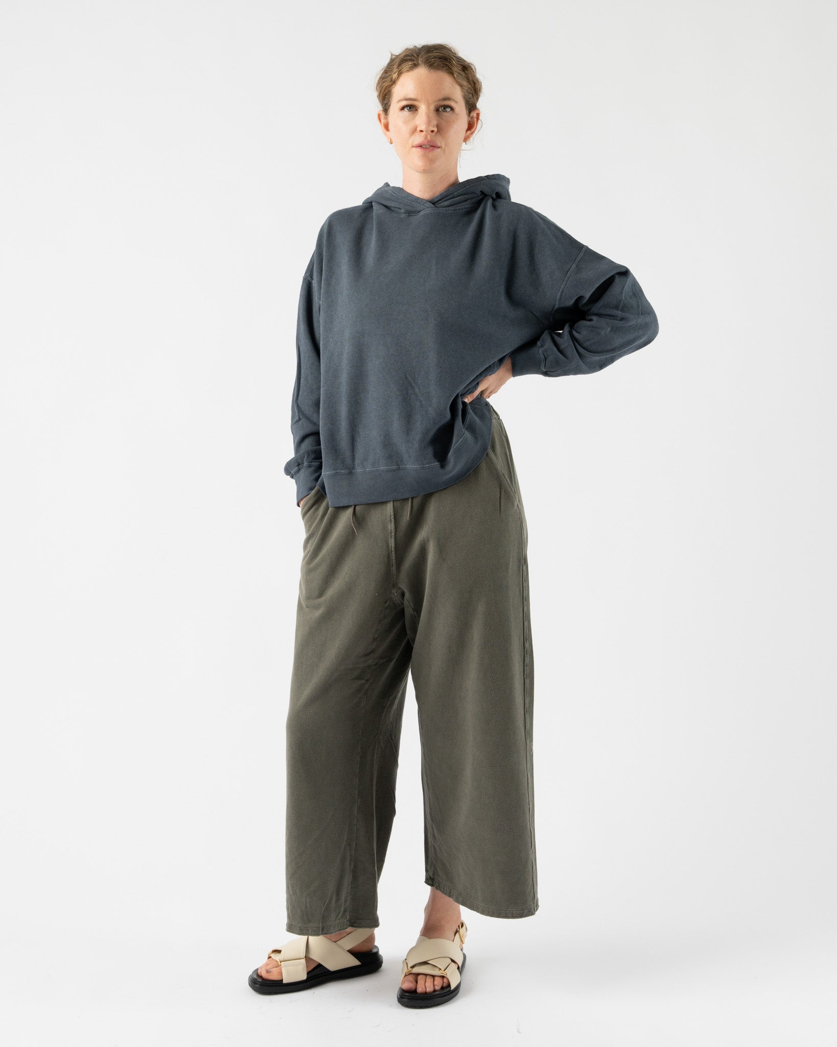 Ichi Antiquités French Terry Hoodie in Blue