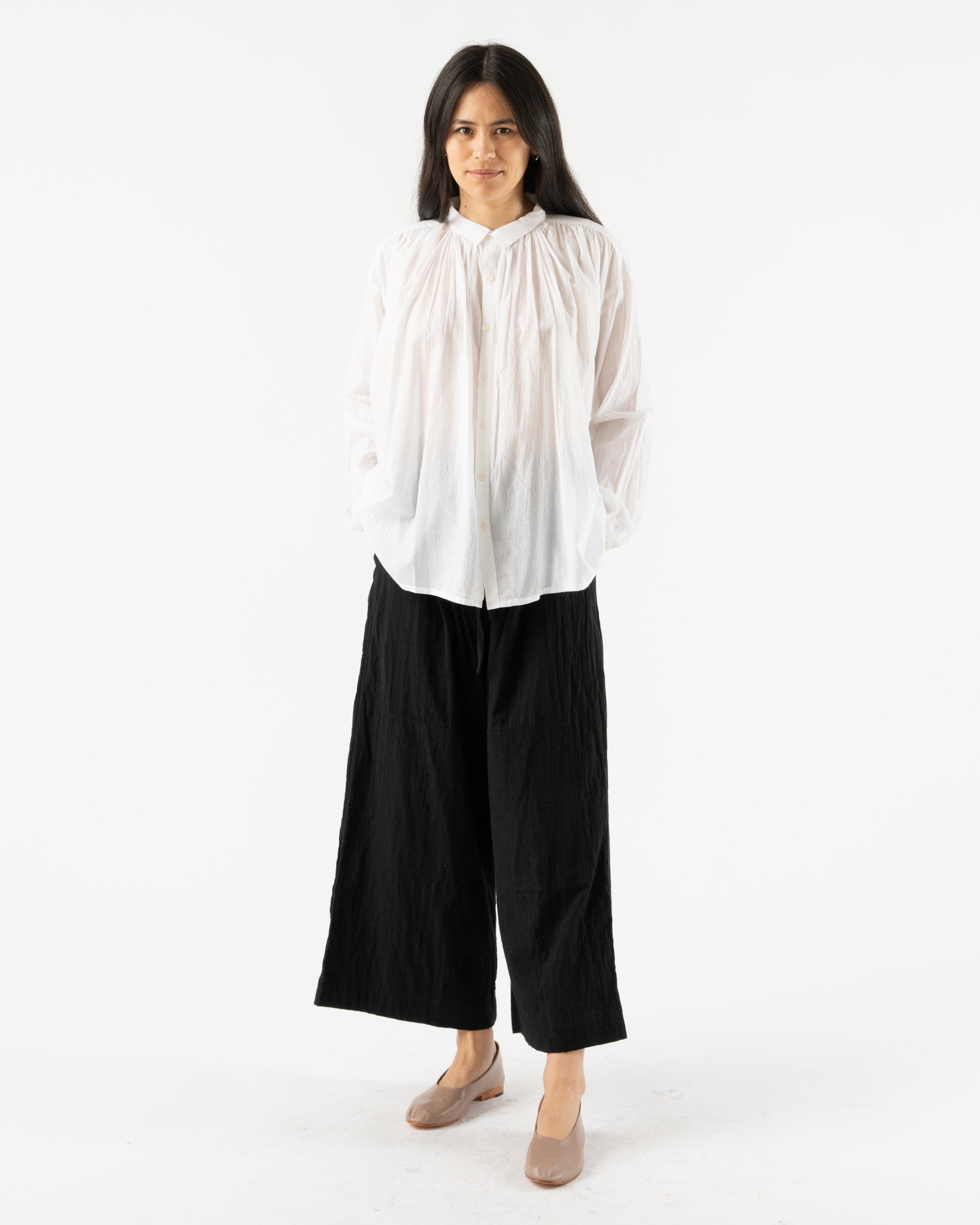 Ichi Antiquités Cotton Khadi Shirt in White