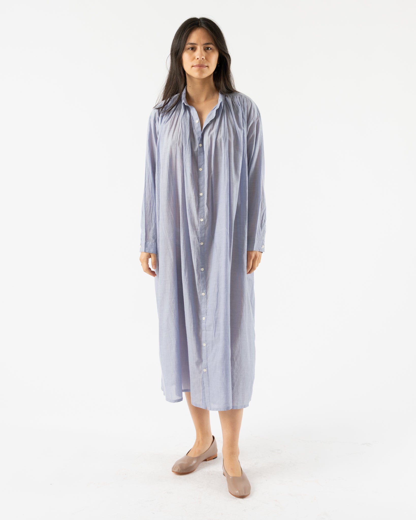 Ichi Antiquités Cotton Khadi Dress in Blue