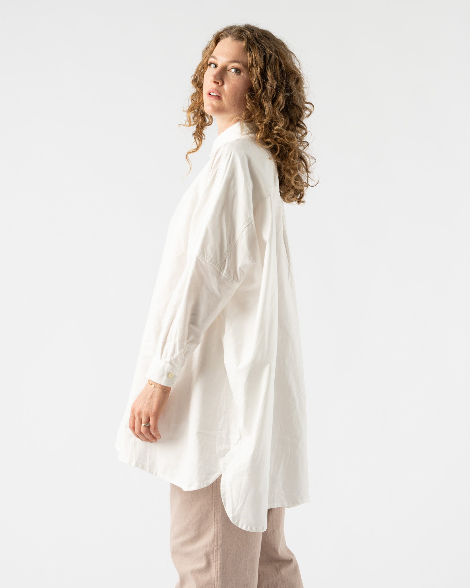 Ichi Antiquités Oxford Over Shirt in White