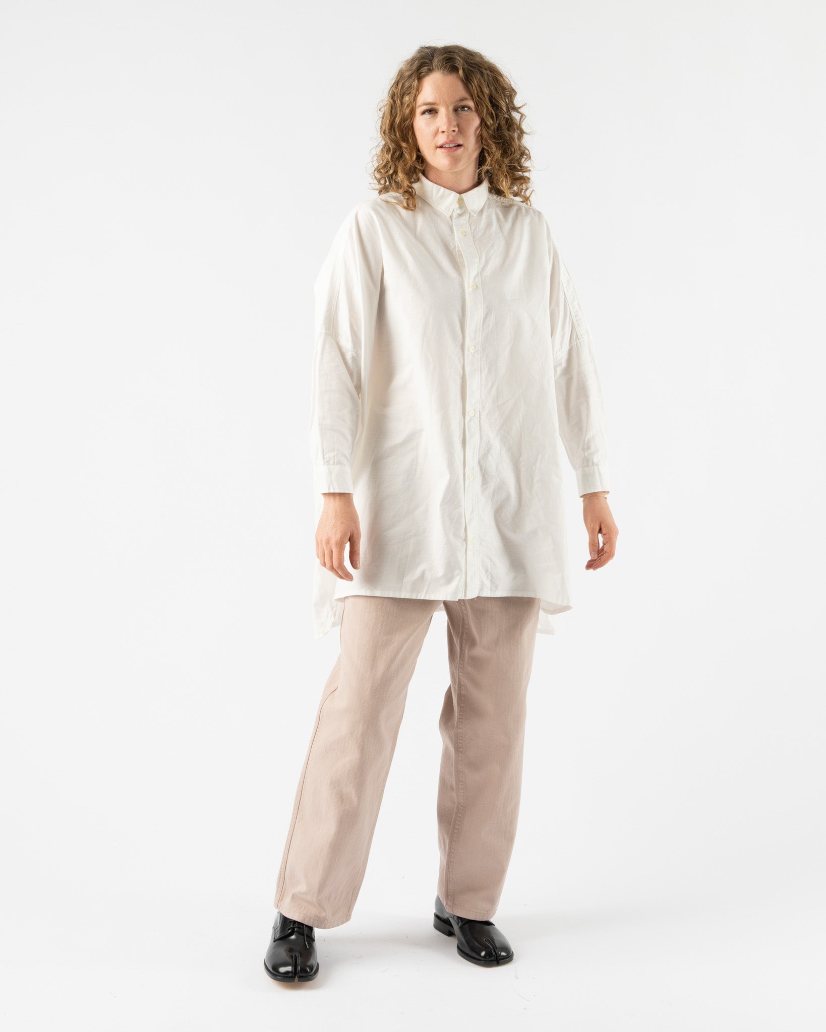 Ichi Antiquités Oxford Over Shirt in White