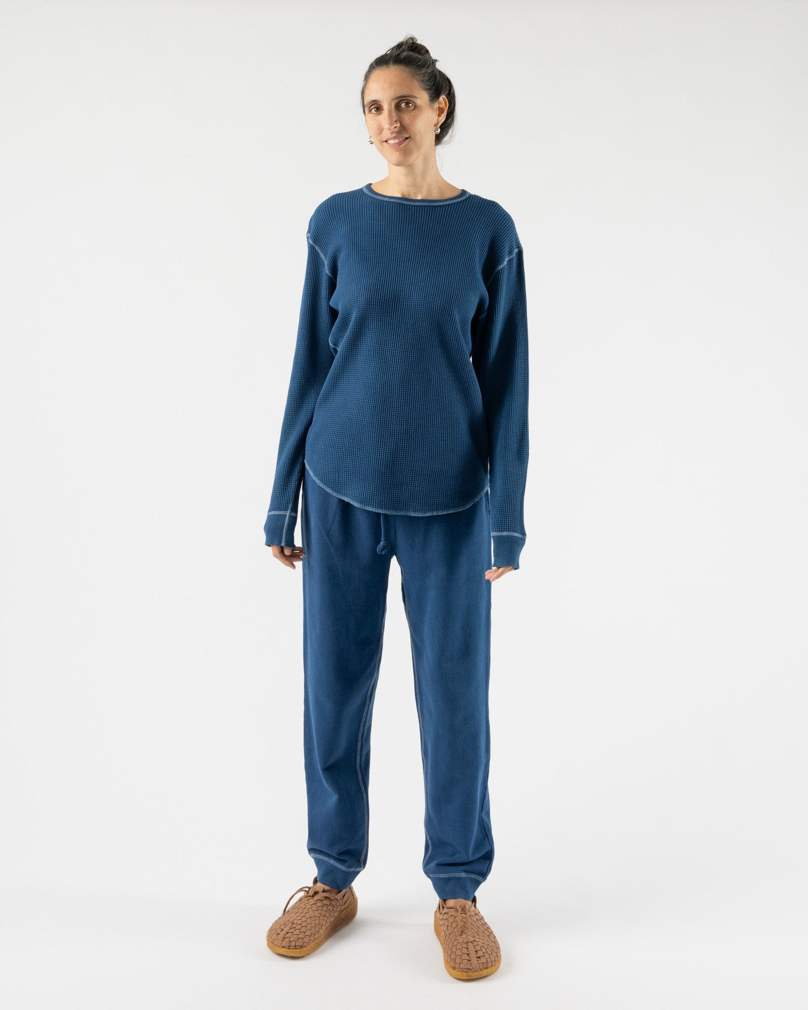 Ichi Antiquités Indigo French Terry Pants in Dark