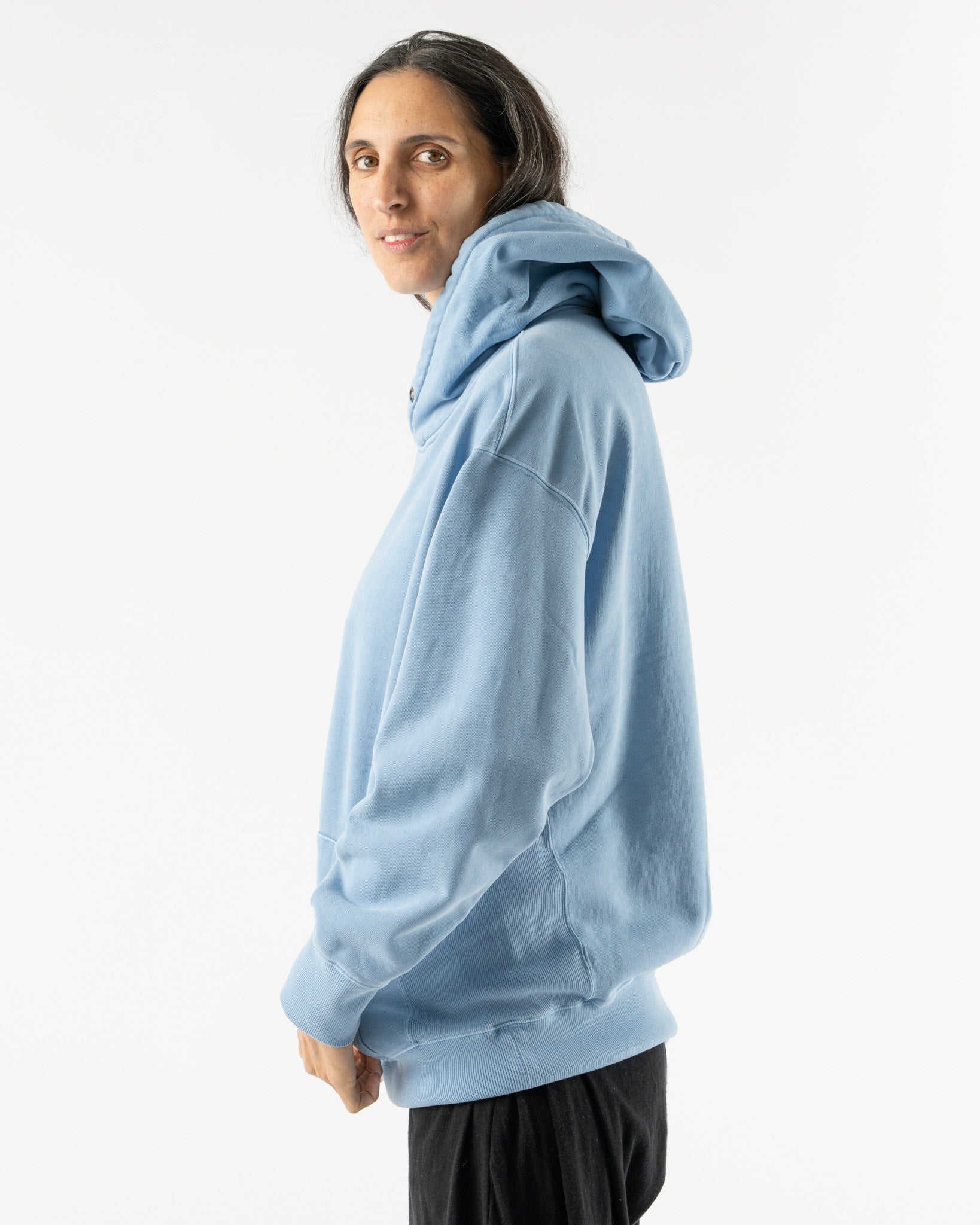Ichi Antiquités Pigment French Terry Hoodie in Blue