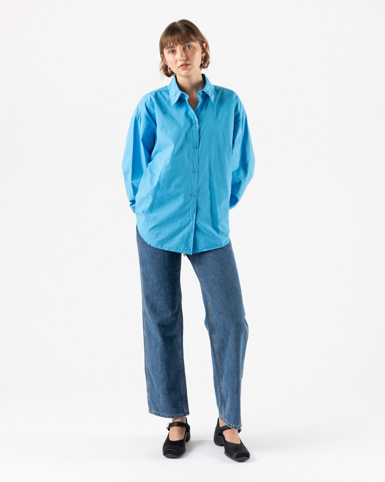 Jesse Kamm Alberta Shirt in Pool Blue
