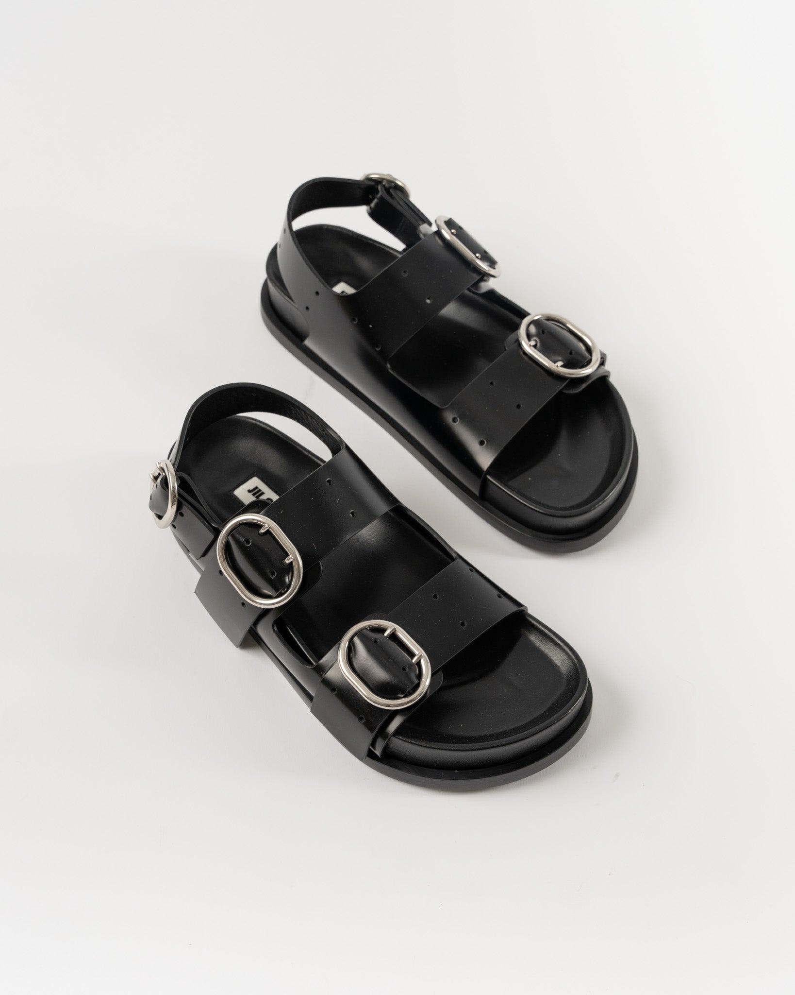 Jil Sander Spazzolato Sandal in Black