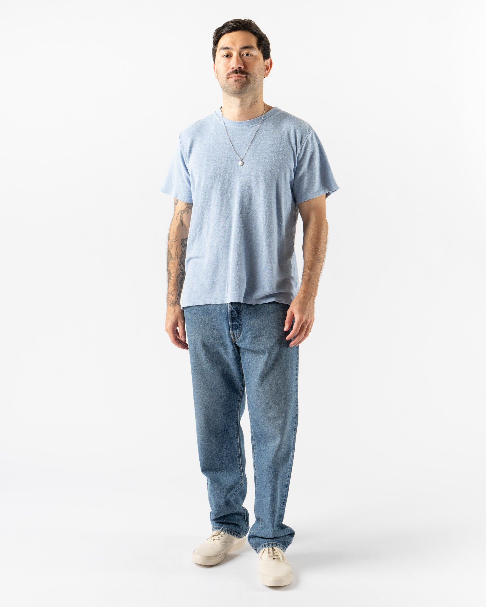 Jungmaven Mana 10 Tee in Coastal Blue