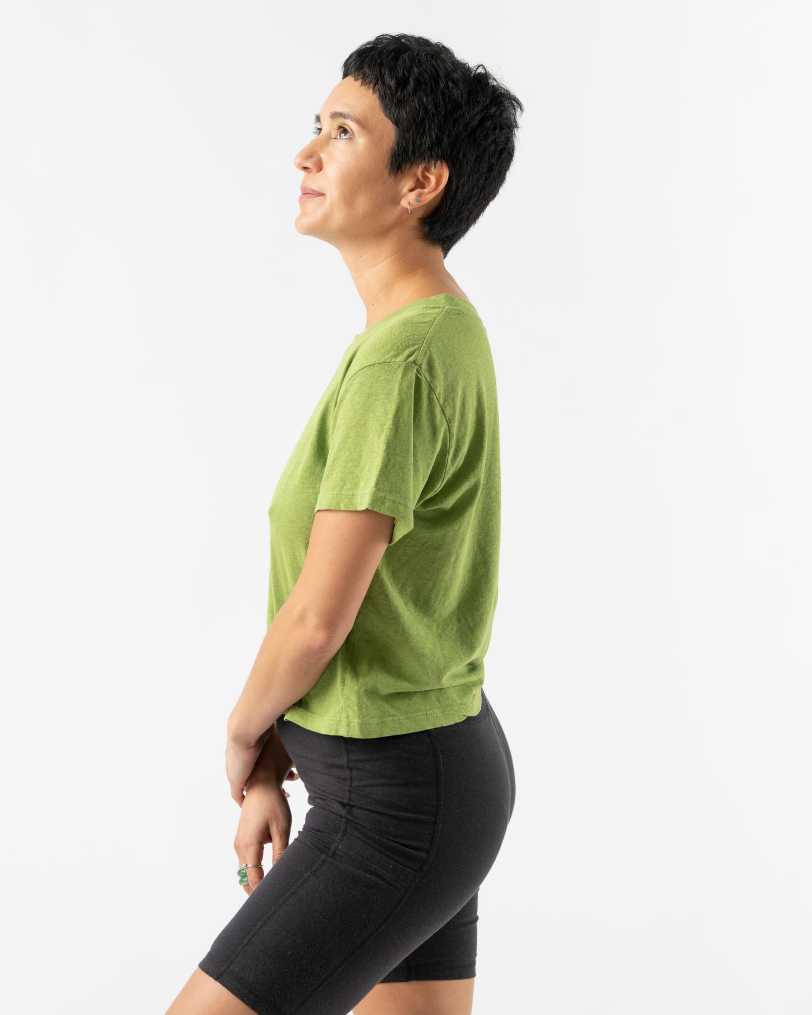 Jungmaven Cropped Lorel Tee in Dark Matcha