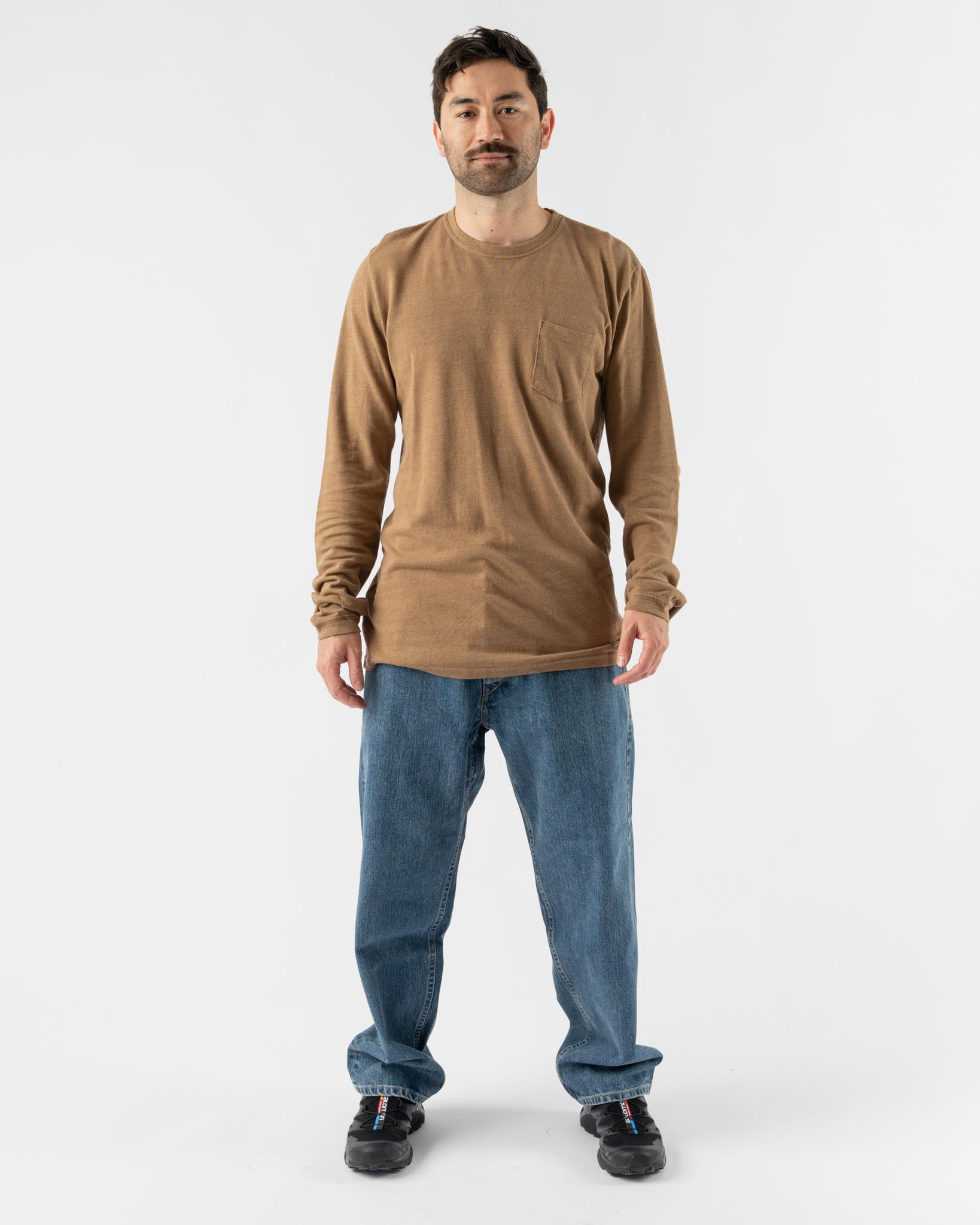 Jungmaven Baja Long Sleeve Pocket Tee in Coyote