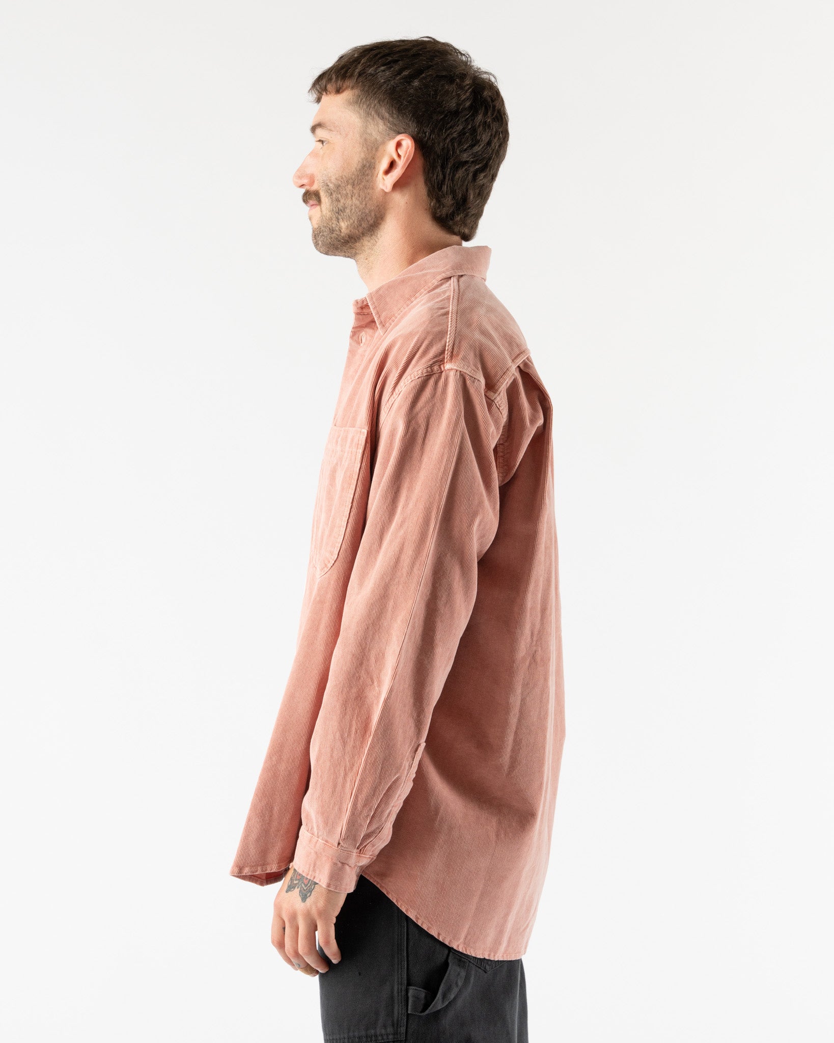 Kappy Pigment Corduroy Shirt in Dusty Pink