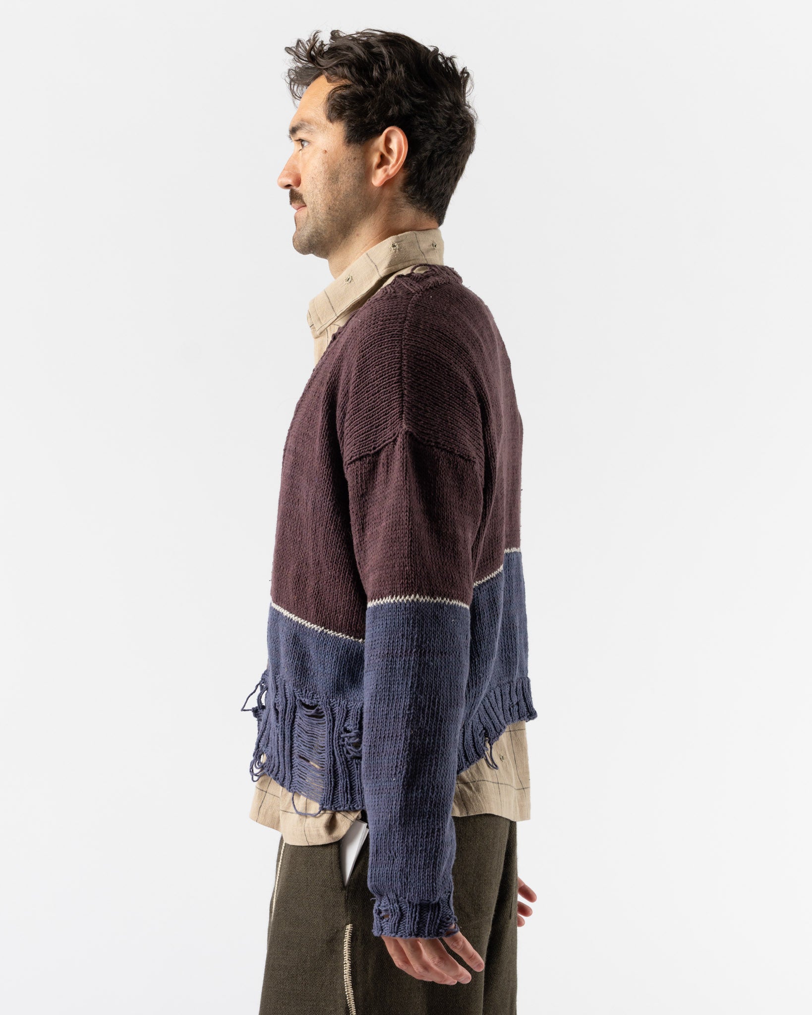 Kartik Research Cardigan in Grape/Indigo