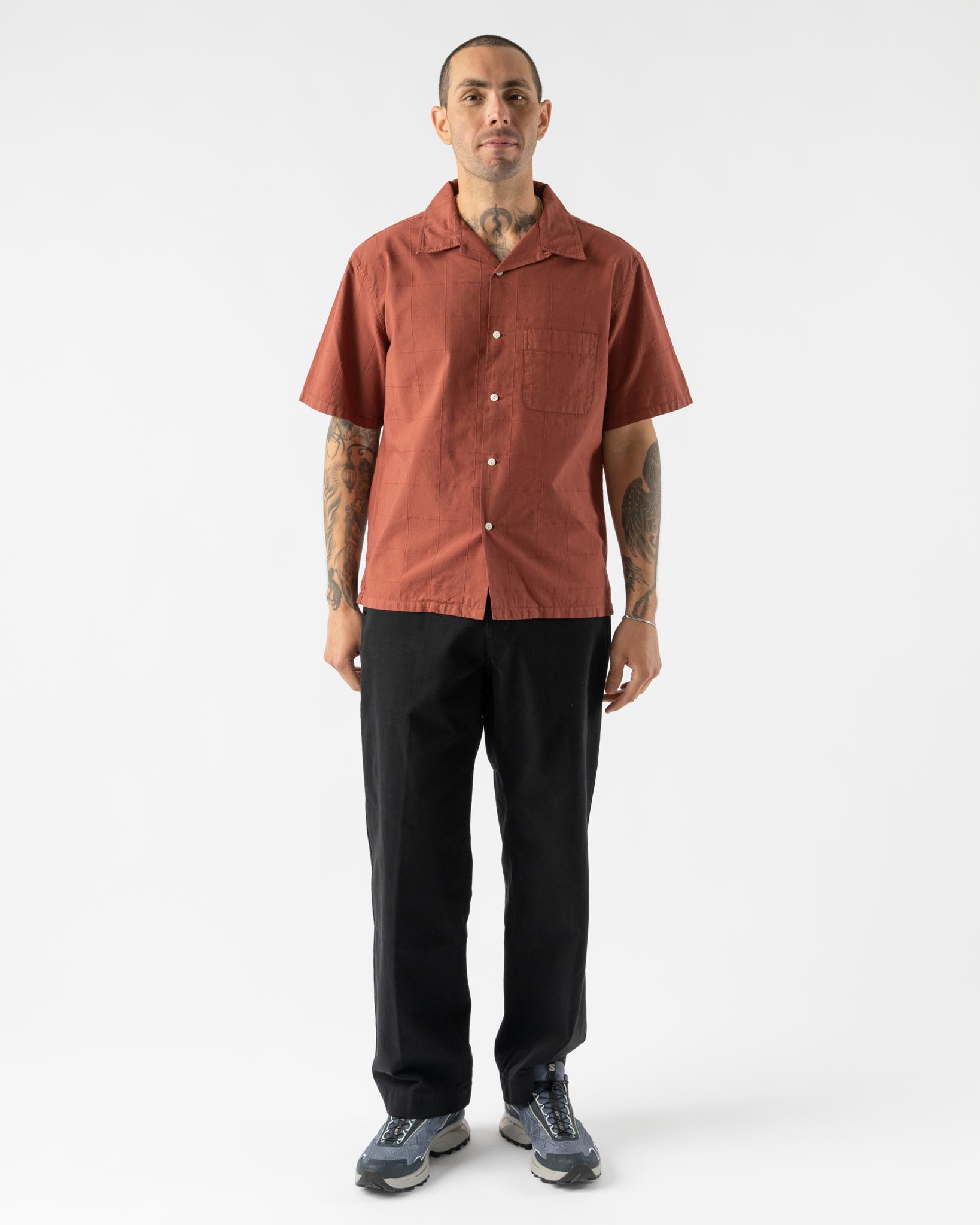 Knickerbocker Director Cotton Shirt in Red Clay
