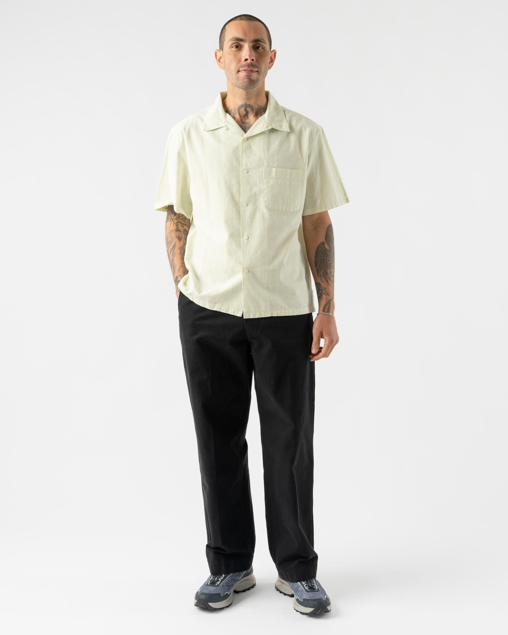 Knickerbocker Director Cotton Shirt in Sea Foam
