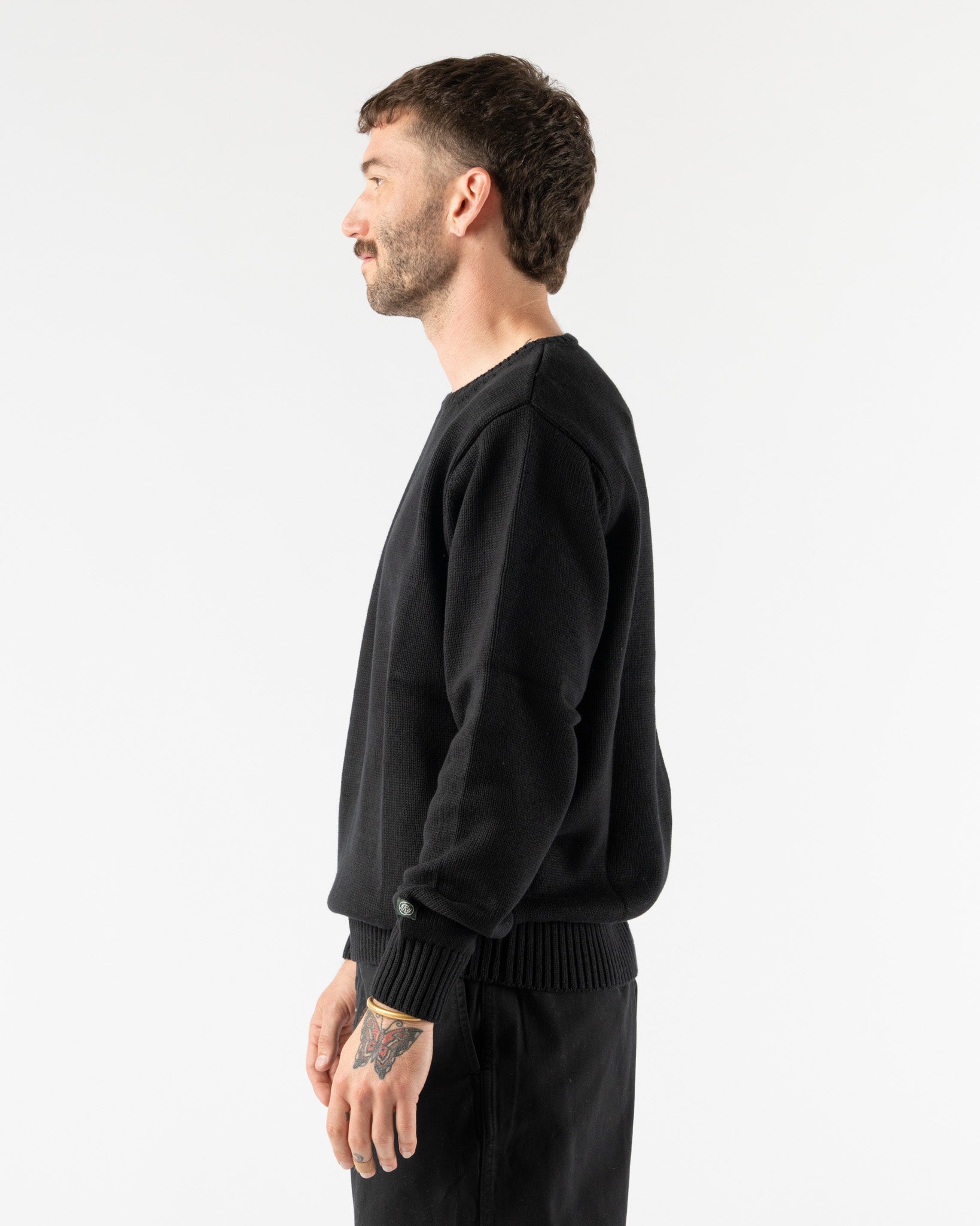 Knickerbocker Ivy Cotton Sweater in Black