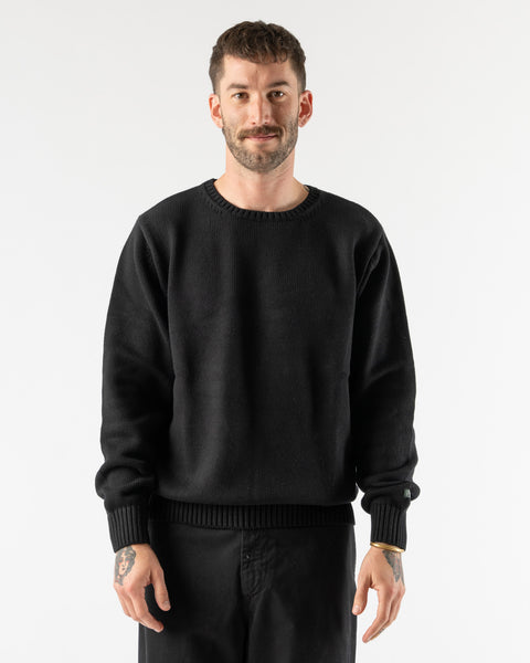 Knickerbocker Ivy Cotton Sweater in Black Curated at Jake and Jones