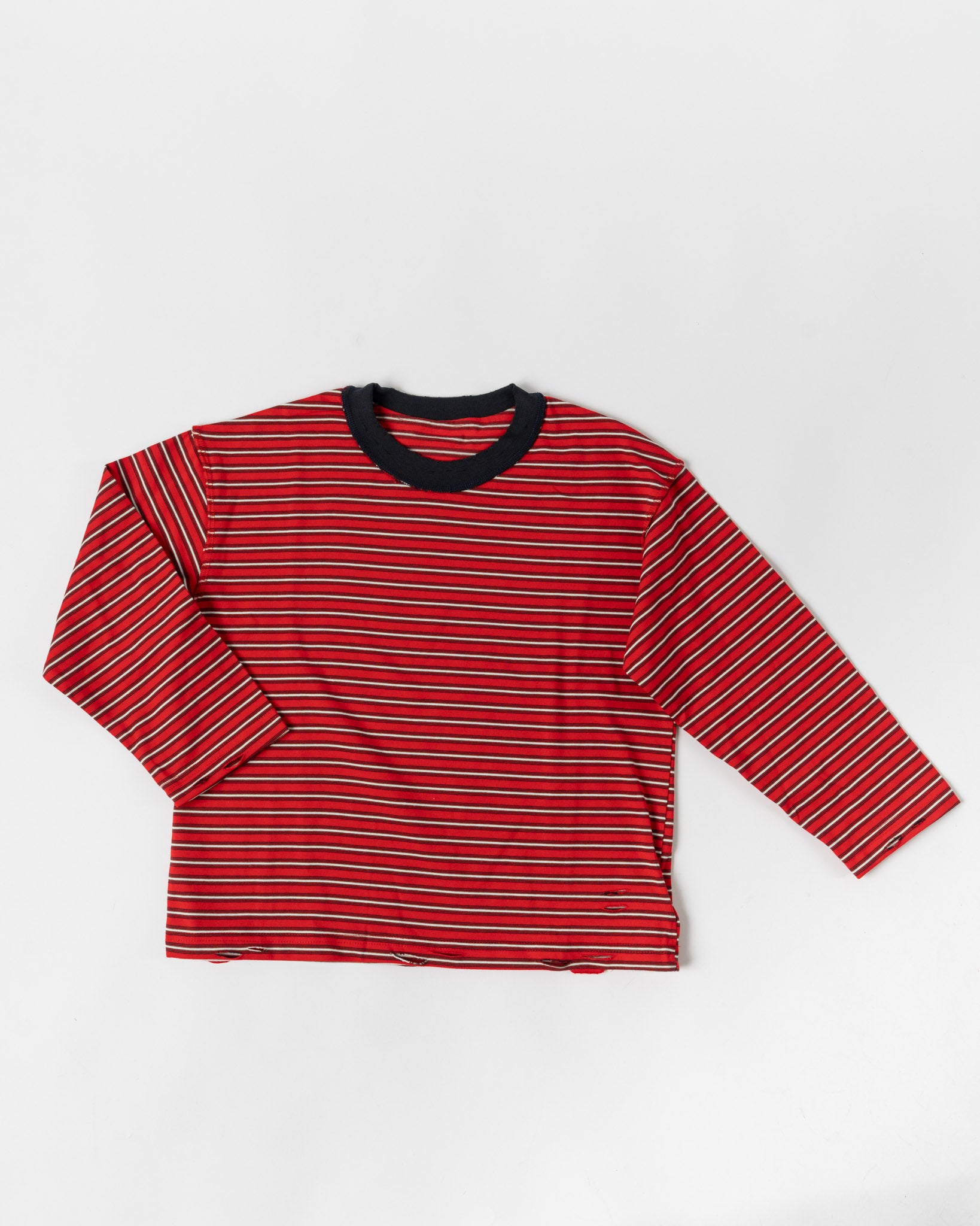 KOKO MOMO Oversized Striped Hole Long Sleeve